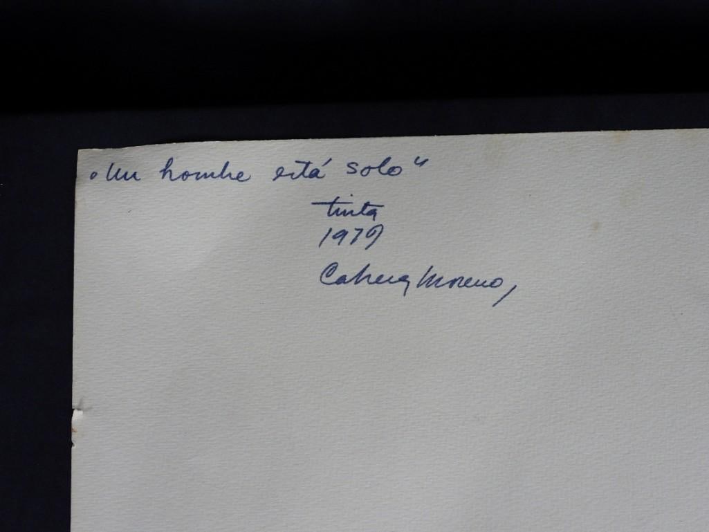 Unframed Drawing on paper signed Servando CABRERA MORENO and dated 79 - 4