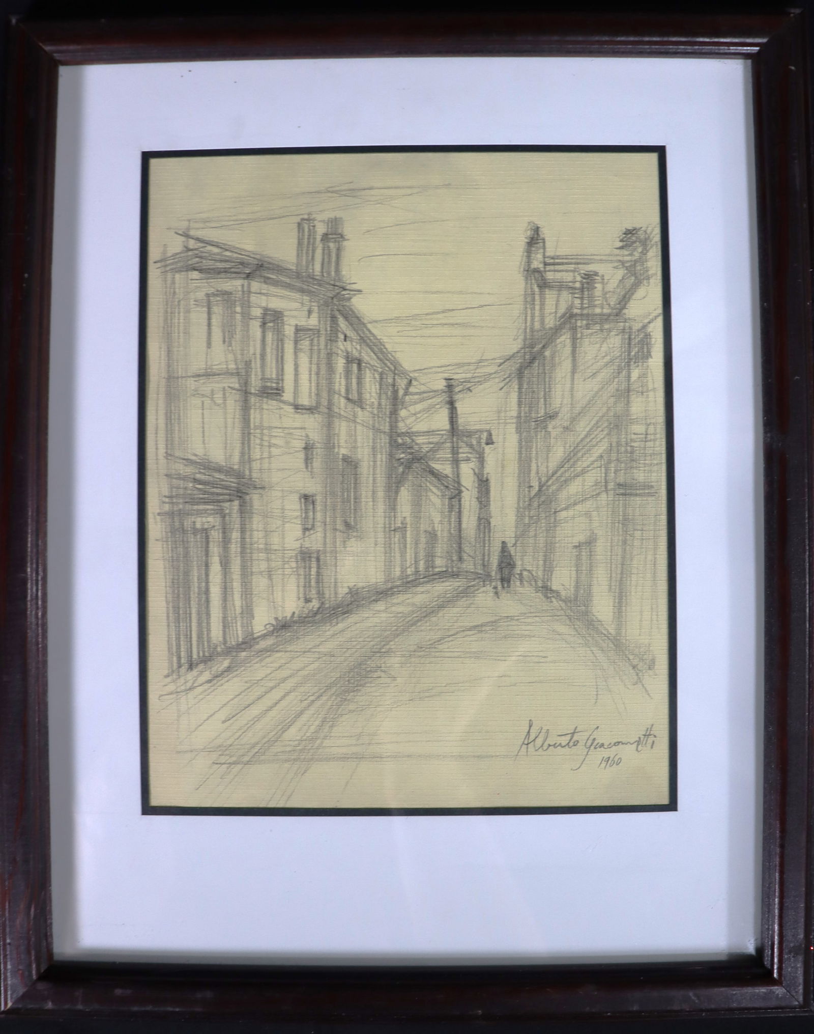 Framed lithograph on paper signed Alberto Giacometti and dated 1960 (1 of 4)
