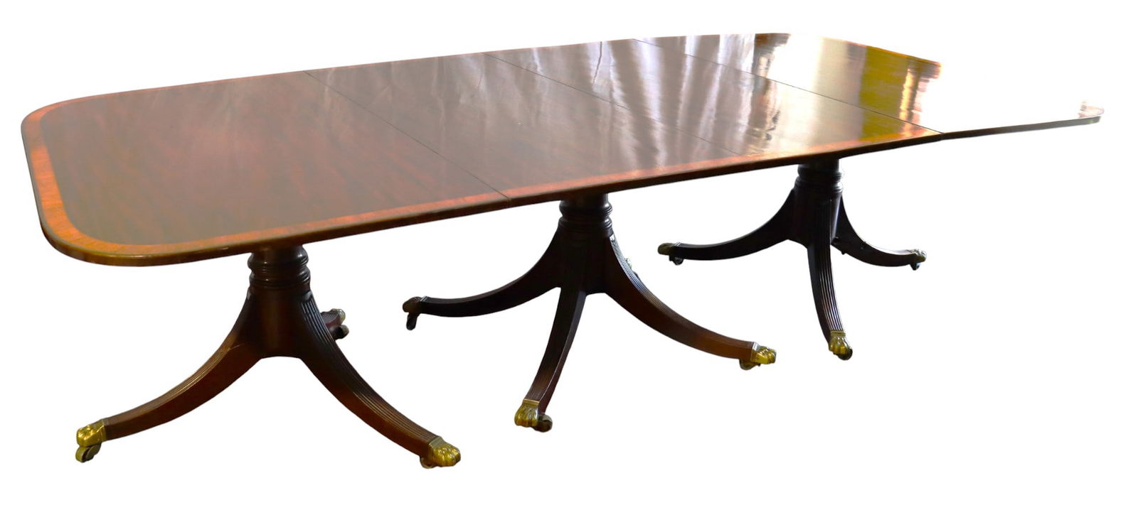 Three Pedestals English Dining Table - 3