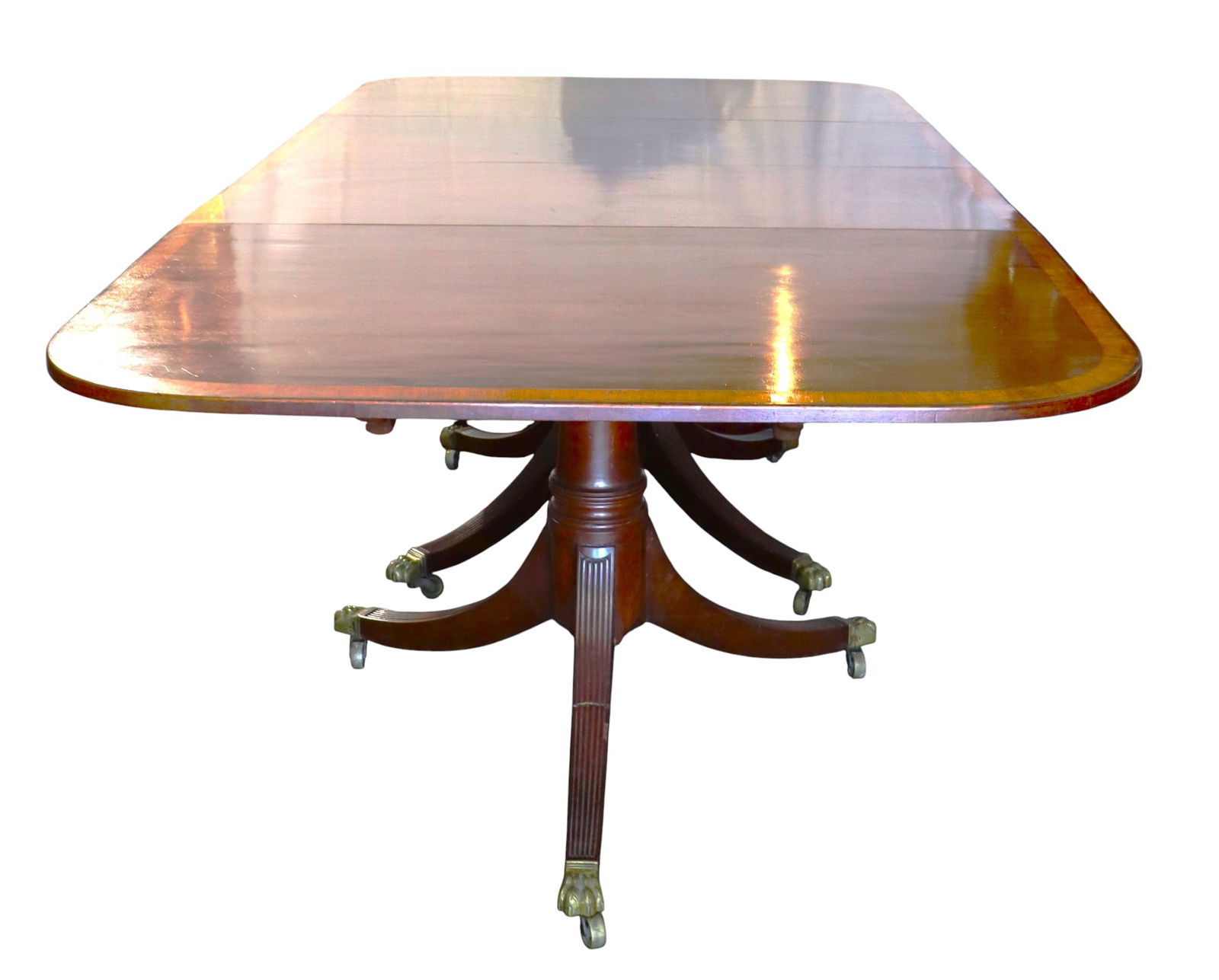 Three Pedestals English Dining Table - 9