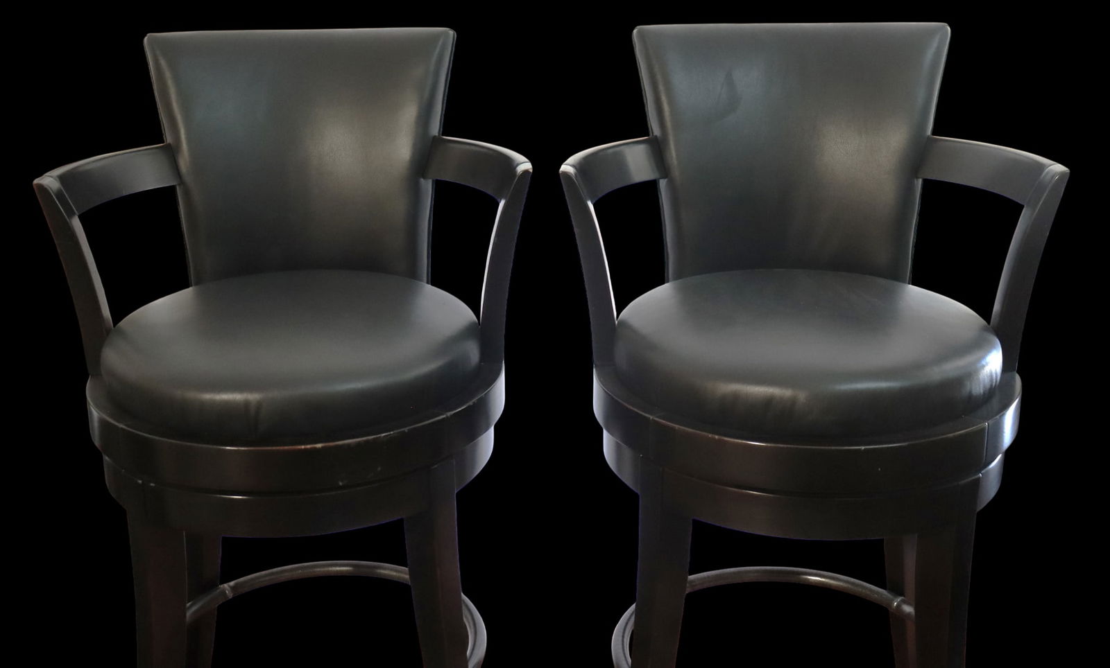 Two Swivel Bar Stools. - 5