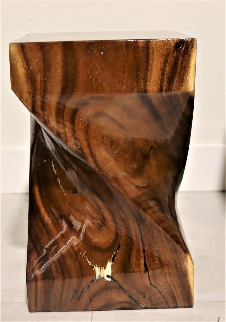 Modern Carved Twisted Wood Stool Table by Franc Pala (1 of 6)