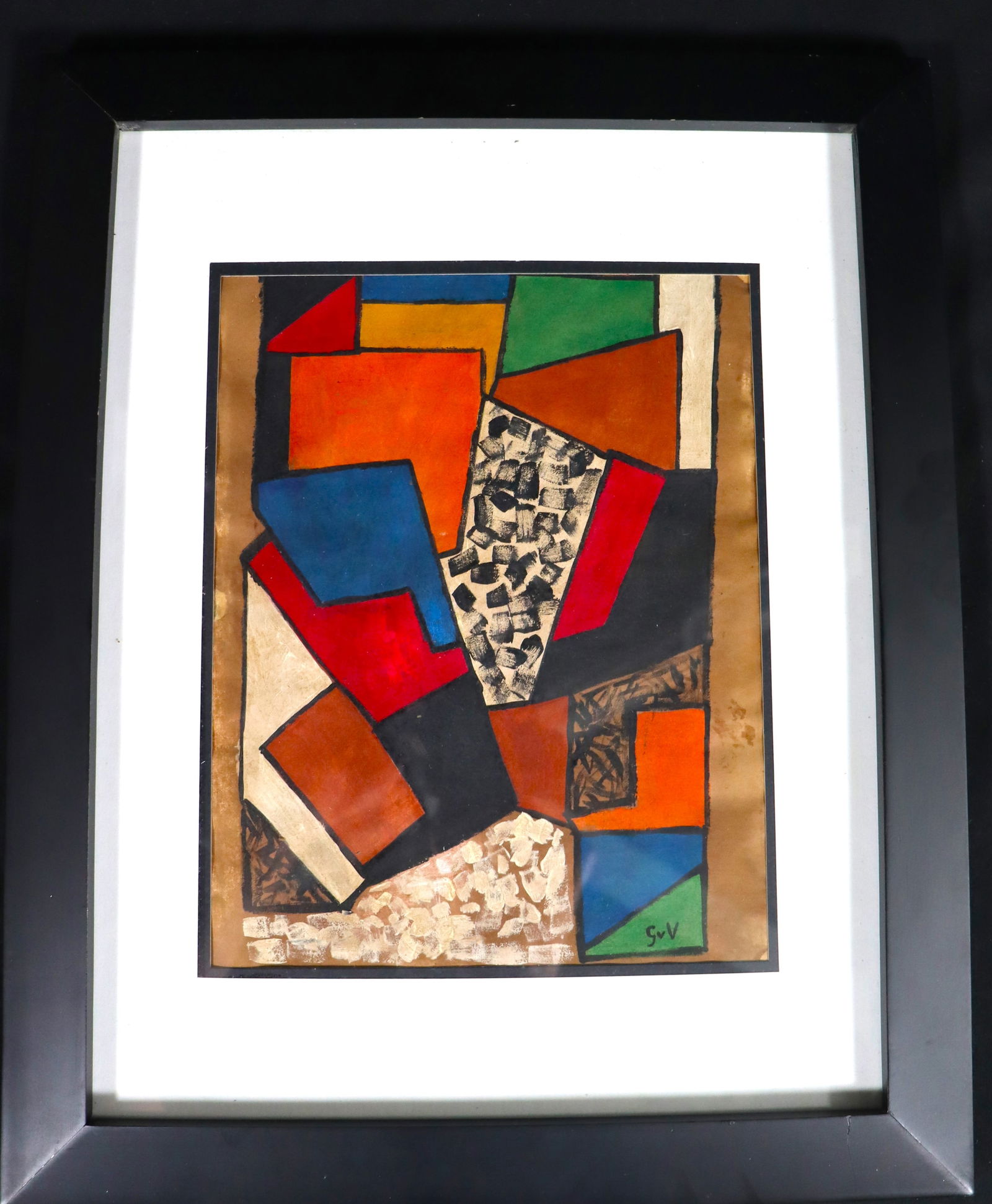 Framed Mixed Media on paper signed Geer Van Velden (1 of 5)