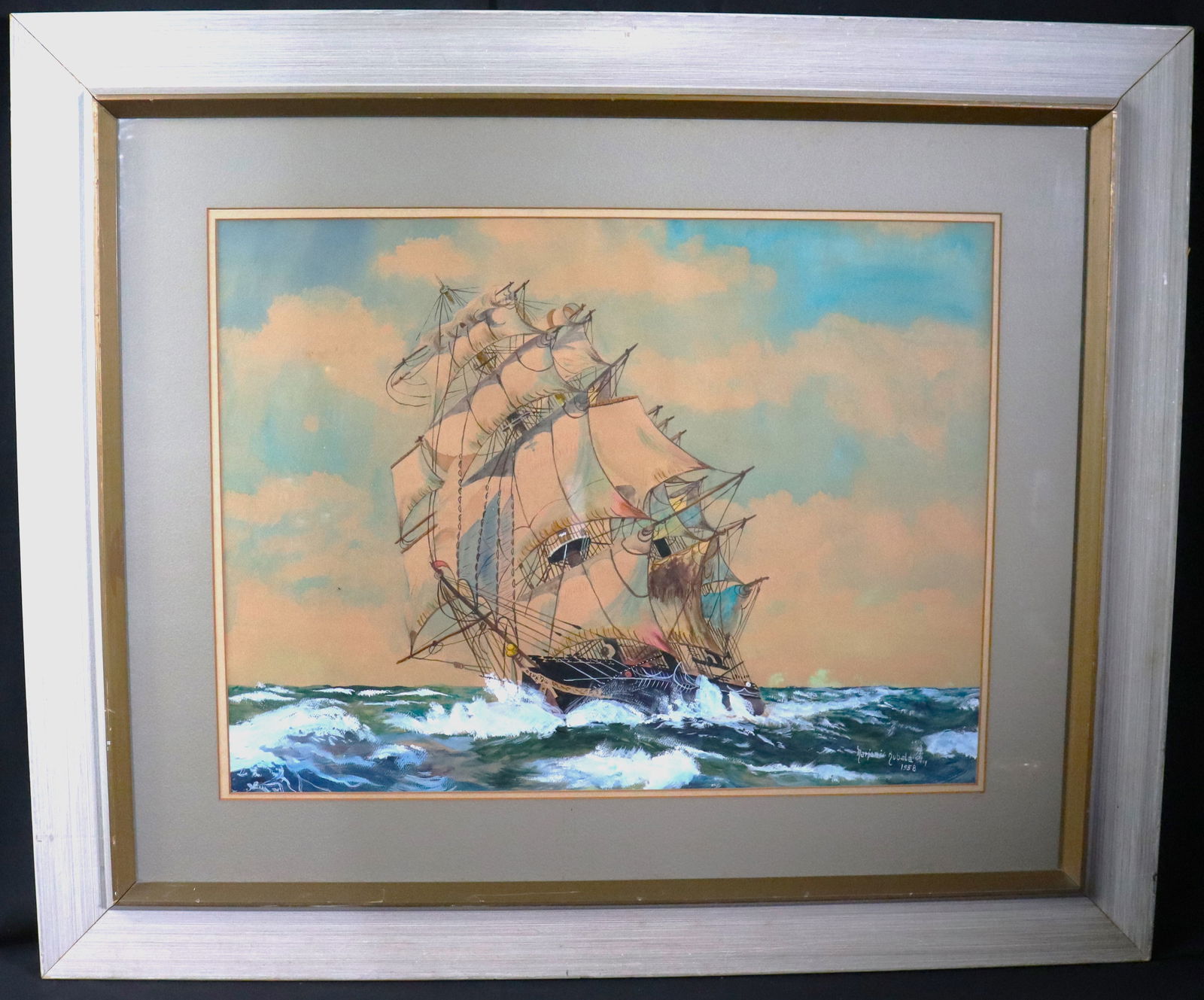 Framed Mixed Media on Paper signed Marjorie Kubala American (20th Century) (1 of 4)