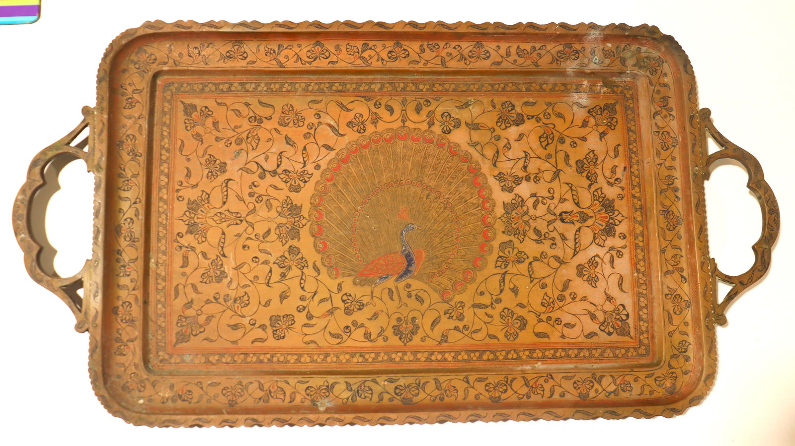 Vintage Indian brass serving tray, (1 of 6)