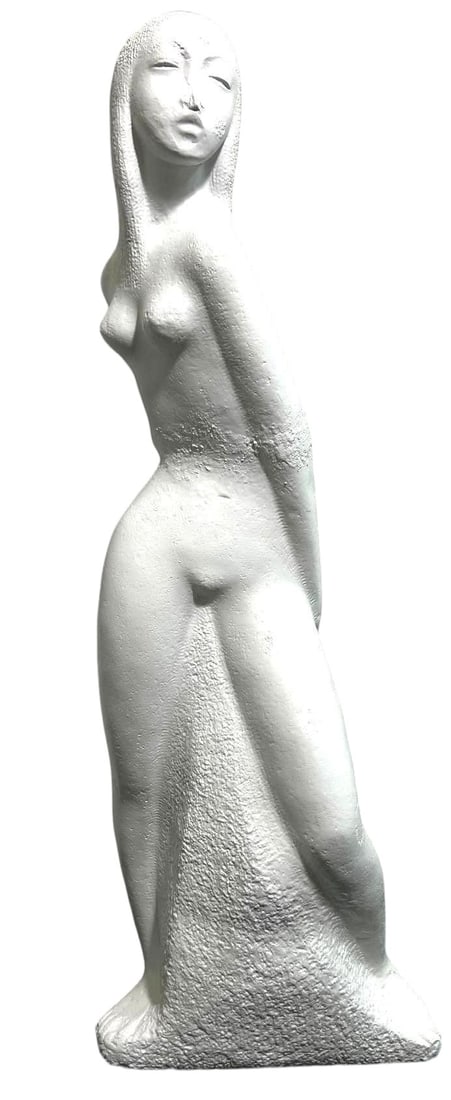 Sculpture of Nude Woman signed Chuck Dodson: Chuck Dodson, American (1908-1993). Original sculpture of nude woman by Florida artist Chuck Dodson who was a resident artist at the renowned Grove House Studios in Coconut Grove, Florida.