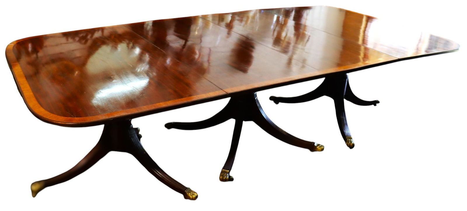 Three Pedestals English Dining Table - 2