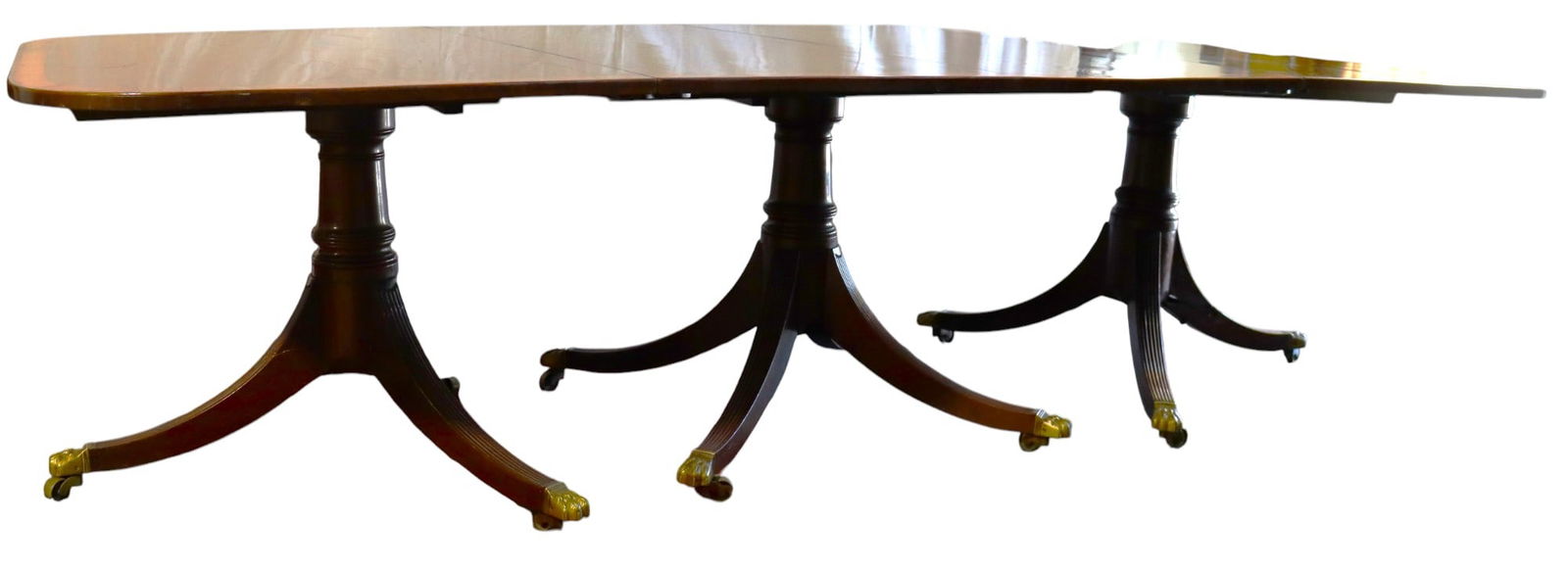 Three Pedestals English Dining Table - 4