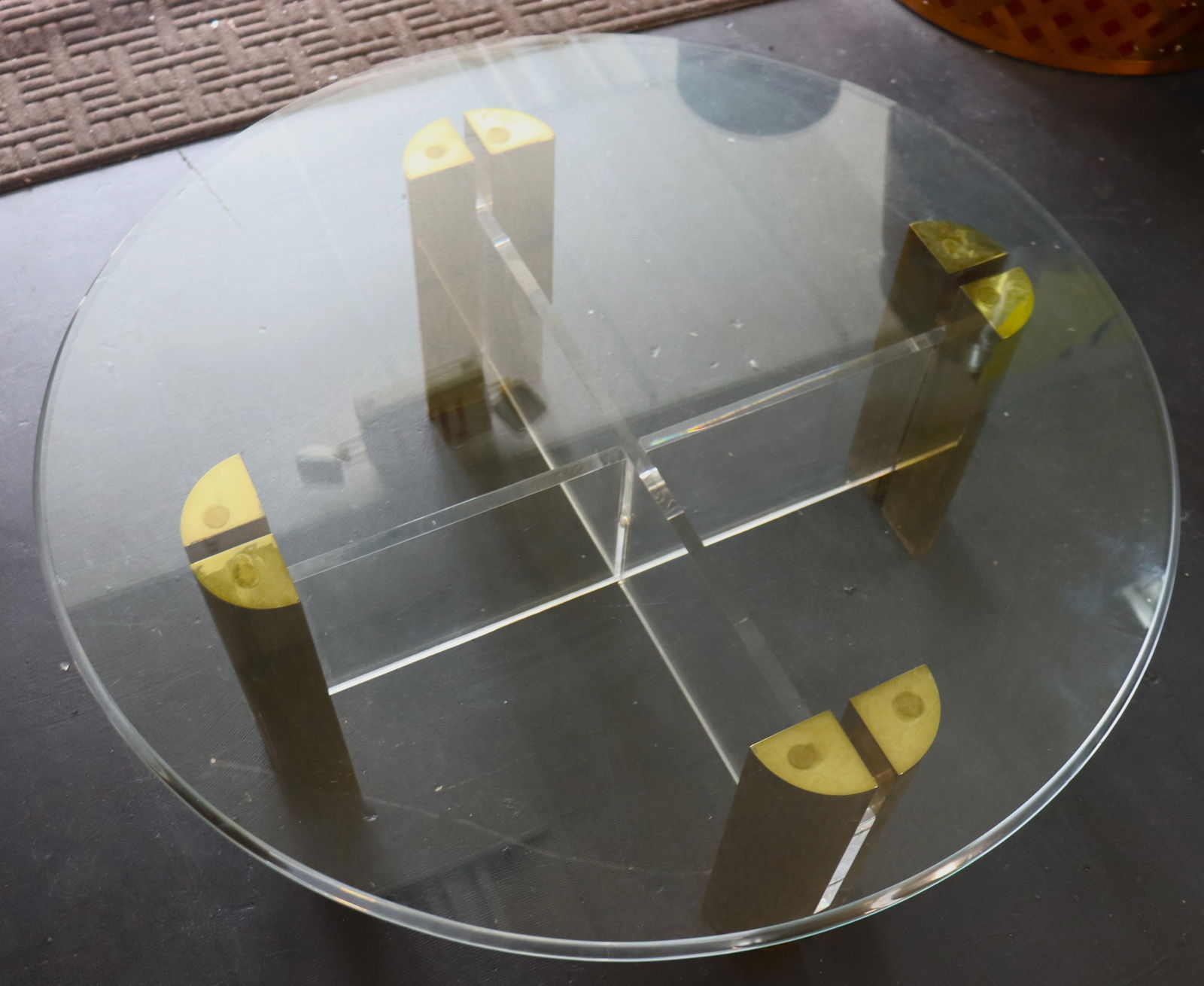 Glass Coffee Table Round Modern - 3