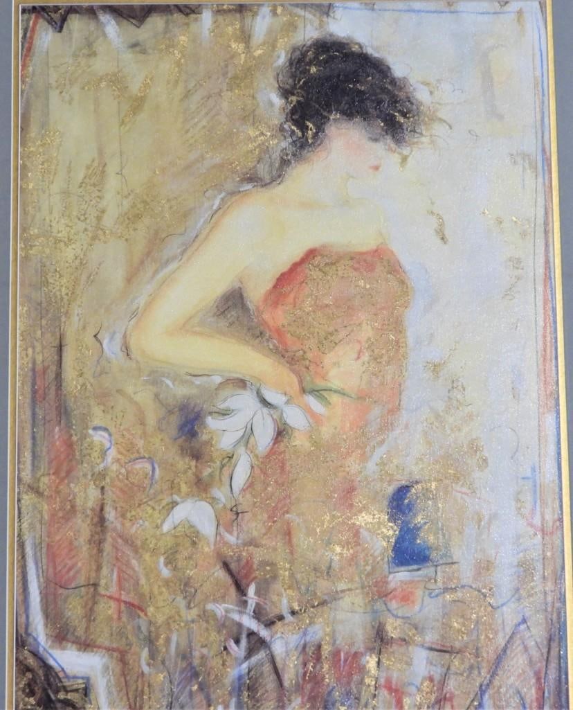 Treby Janet: Contemplation 2000- Serigraph: Treby Janet: Contemplation 2000- Serigraph, signed and numbered, accompanied by Certificates of Authenticity by Park West Gallery DIMENSIONS with frame: Height 32.25 inch / 82 cm 