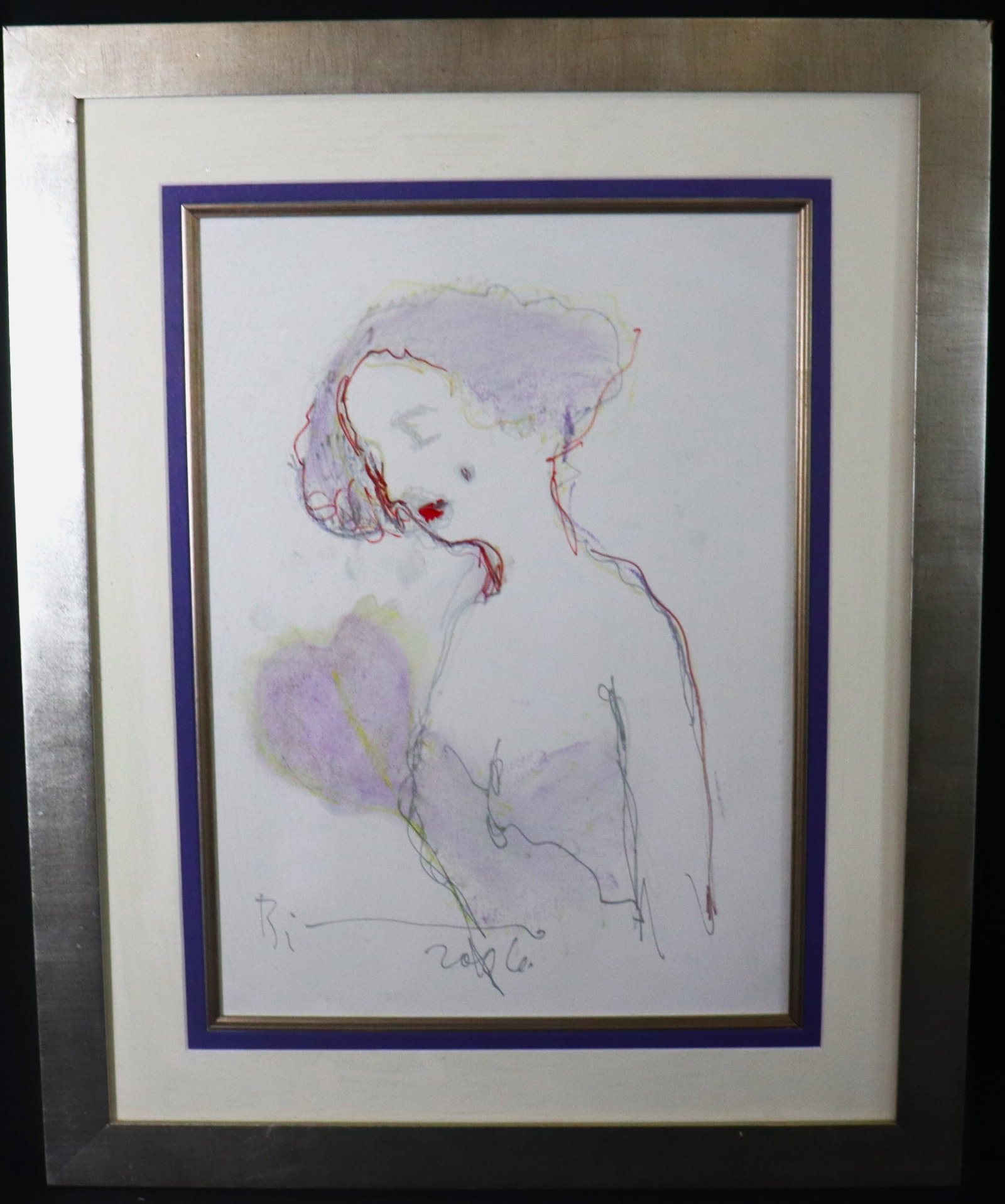 Framed Mixed Media on Paper signed AGUSTIN BEJARANO (CUBAN, B.1964) and dated 2006: Framed Mixed Media on Paper signed AGUSTIN BEJARANO (CUBAN, B.1964) and dated 2006 Titled MY ANTONIA We do not have a COA for this piece and is therefore being sold in the manner of AGUSTIN