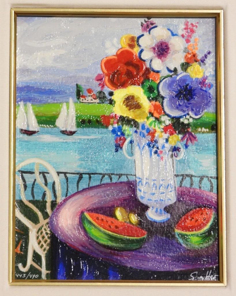Shlomo Alter:Title: Watermelon stream 2001- Serigraph: Shlomo Alter: Title: Watermelon stream 2001- Serigraph, signed and numbered 443 /490, accompanied by Certificates of Authenticity by Park West GalleryDIMENSIONS with frame: Height 21 inch / 53