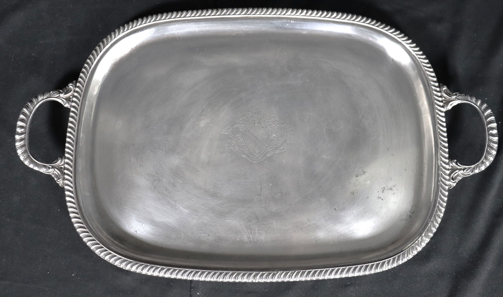 Silver Plated Serving tray with monogram - 3