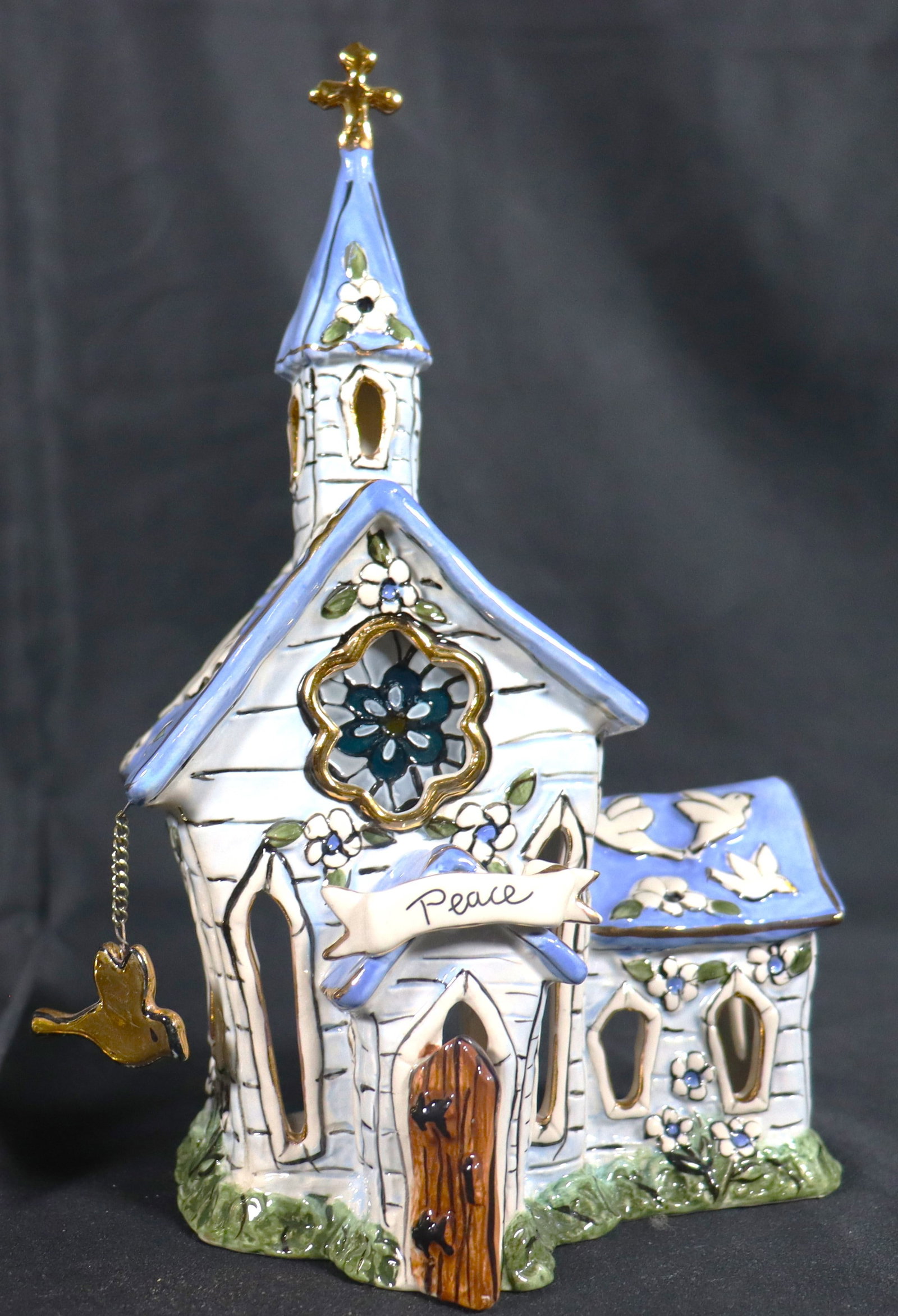 Blue Sky Clayworks Peace Chapel votive candle holder designed by Heather Goldminc. (1 of 10)