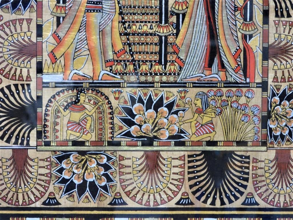 framed Egyptian papyrus, - 4