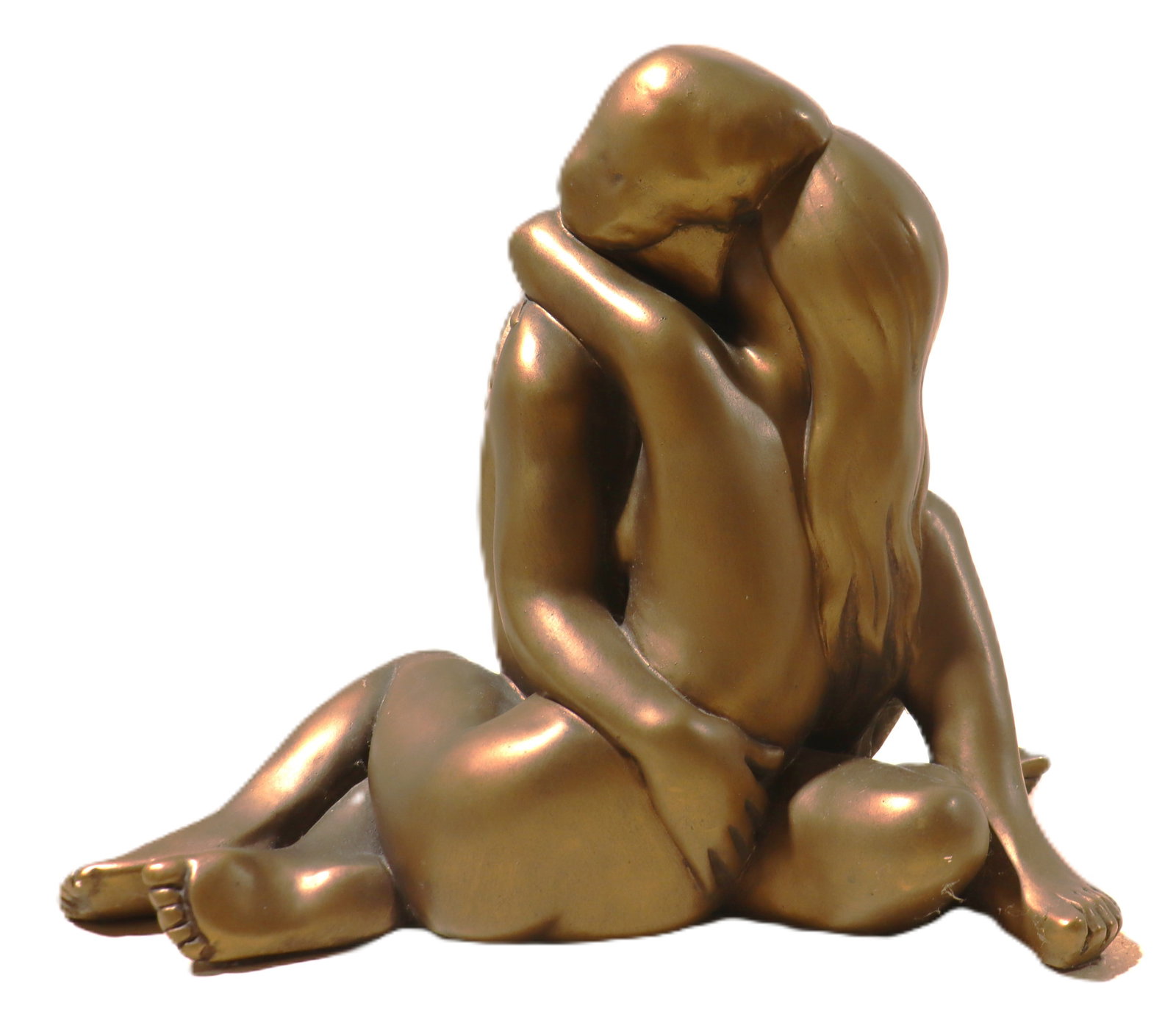 vintage sculpture of entwined lovers, often titled "Lover's Embrace" or "Naked Embrace," produced by: Vintage sculpture of entwined lovers, often titled "Lover's Embrace" or "Naked Embrace," produced by Austin Productions. The sculpture is made from Durastone, a formulati