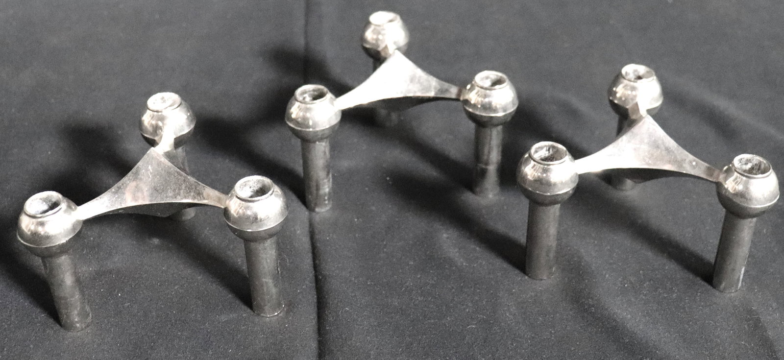 Vintage Fritz Nagel, Modular Candlestick, Germany, 1960: Vintage Fritz Nagel, modular candlestick, Germany, 1960, total height 23 cm, set of Three pieces DIMENSIONS for Each one: Height 2.55 inch / 6,5 cm &