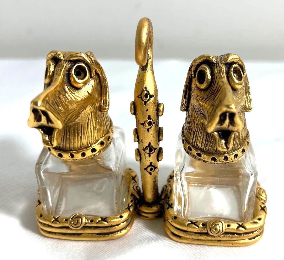 Set of dogs Salt and Pepper Shakers with Stand- Silvie Goldmark (1 of 6)