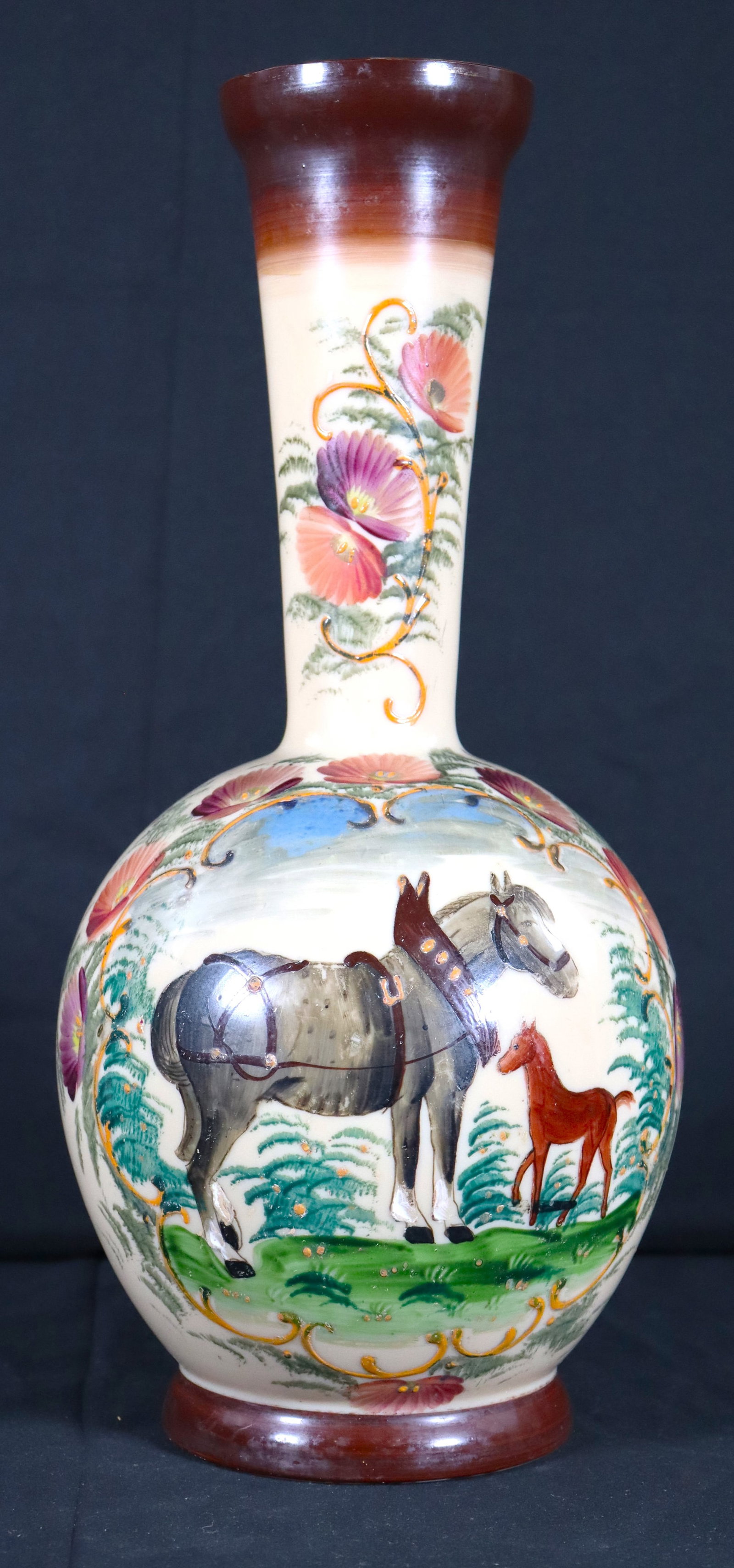 Opaline Vase hand painted - 5