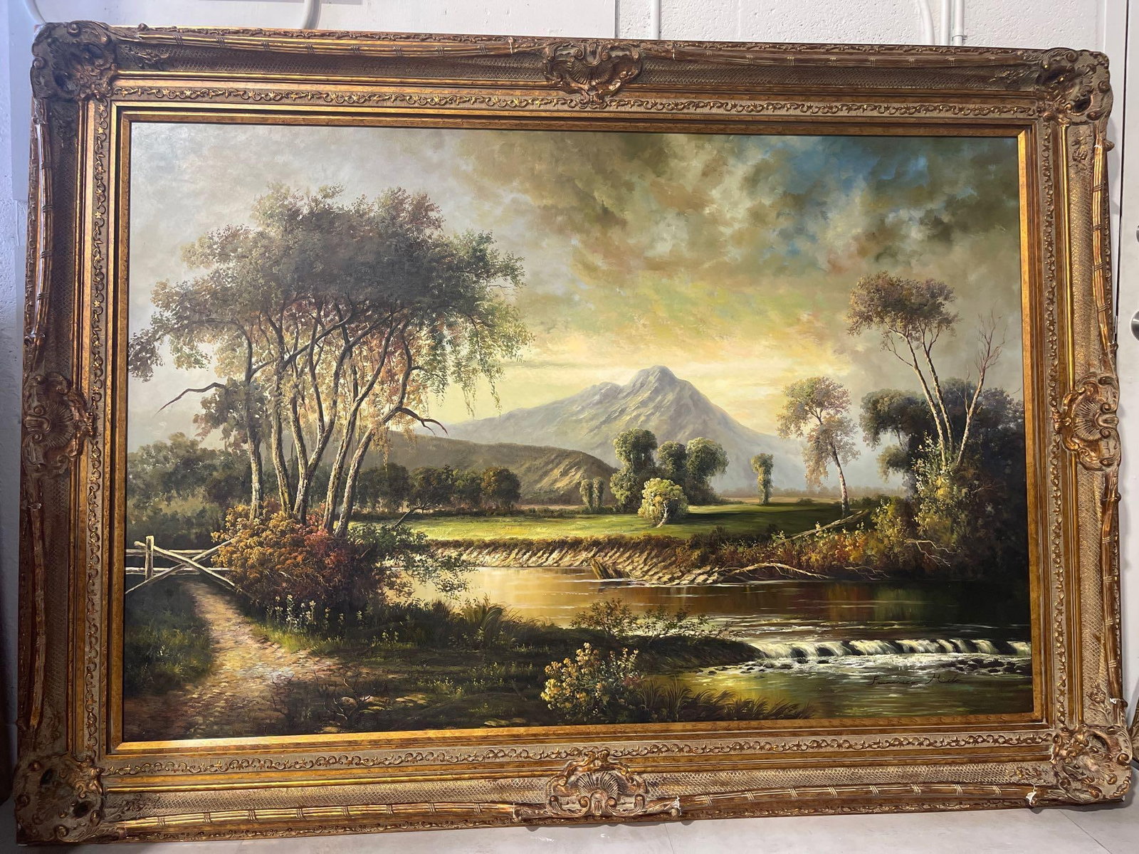 Large Framed Oil on canvas signed Francisco MIlo (1 of 6)