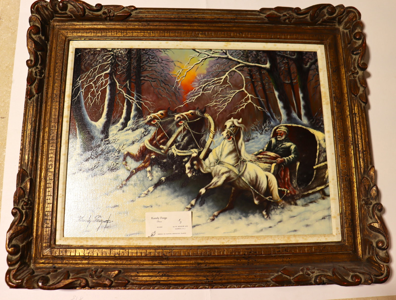 Framed Oil on Canvas signed KAROLY FORGO (1 of 6)