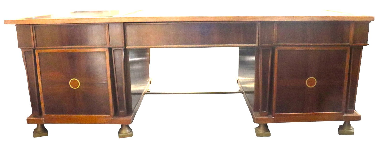 French Art Nouveau executive pedestal desk, (1 of 17)