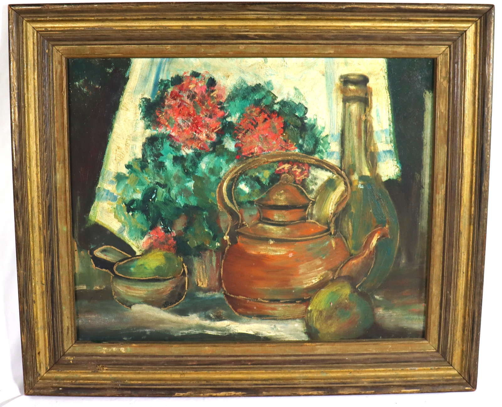 Framed Oil on Masonite, still Life signed Vincent: Framed Oil on Masonite, still Life signed Vincent We do not have a COA for this piece and is therefore being sold in the manner of Vincent van Gogh the signature matches that of the