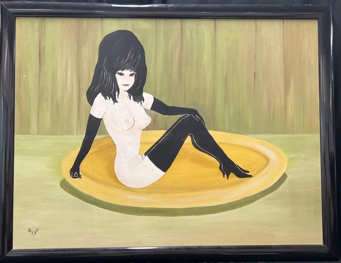 Framed Oil on Canvas signed Lower left M TUELL: Framed Oil on Canvas signed Lower left M TUELL DIMENSIONS with frame: Height 33.50 inch / 85 cm 