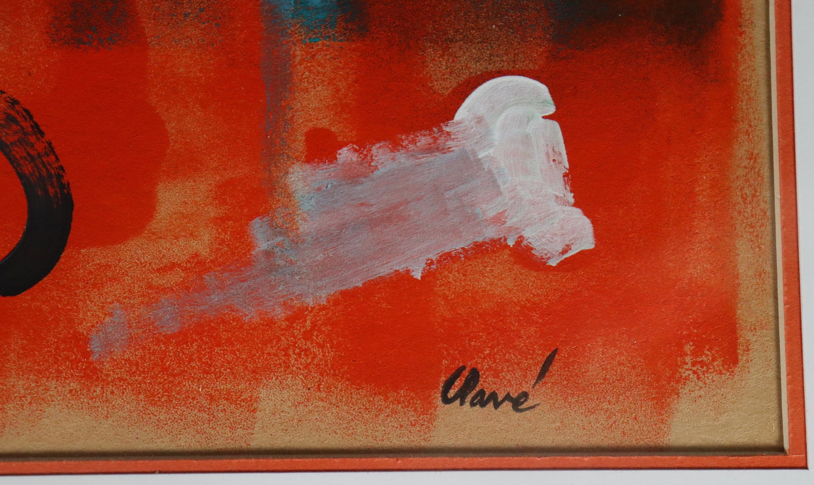 Framed Mixed Media on paper Signed Clave - 3