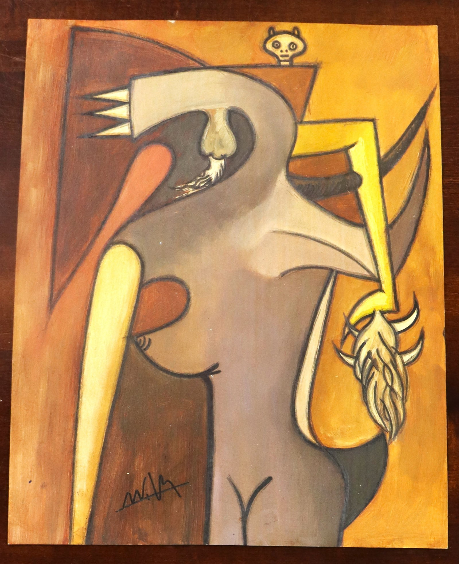 Mixed Media on paper signed Wifredo Lam - 8