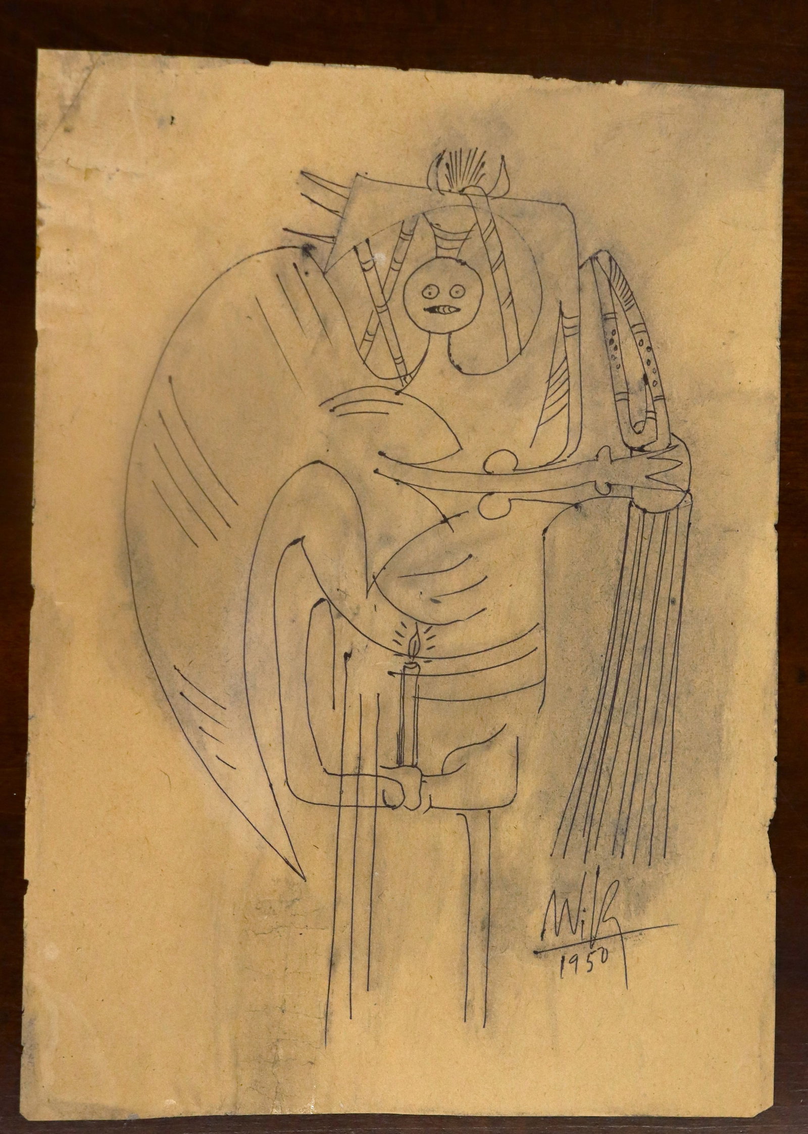 Ink on Paper signed lam and dated 1950 - 6