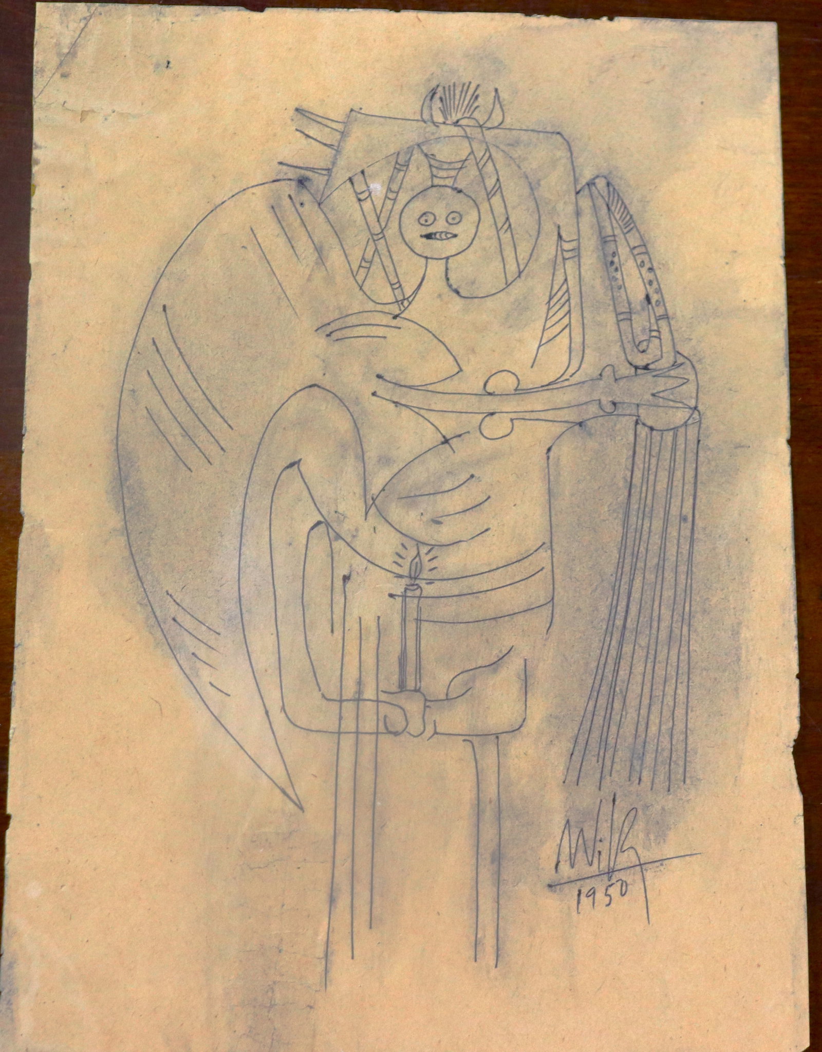 Ink on Paper signed lam and dated 1950 - 7