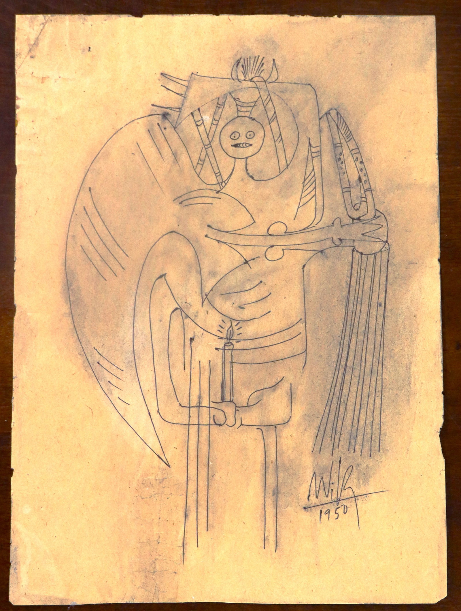 Ink on Paper signed lam and dated 1950 - 8
