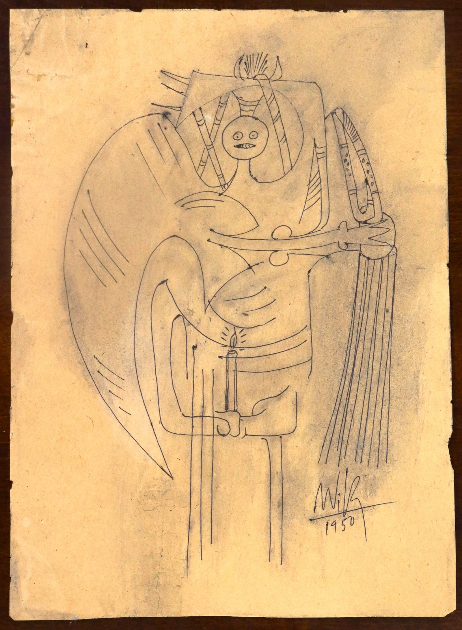 Ink on Paper signed lam and dated 1950 - 9