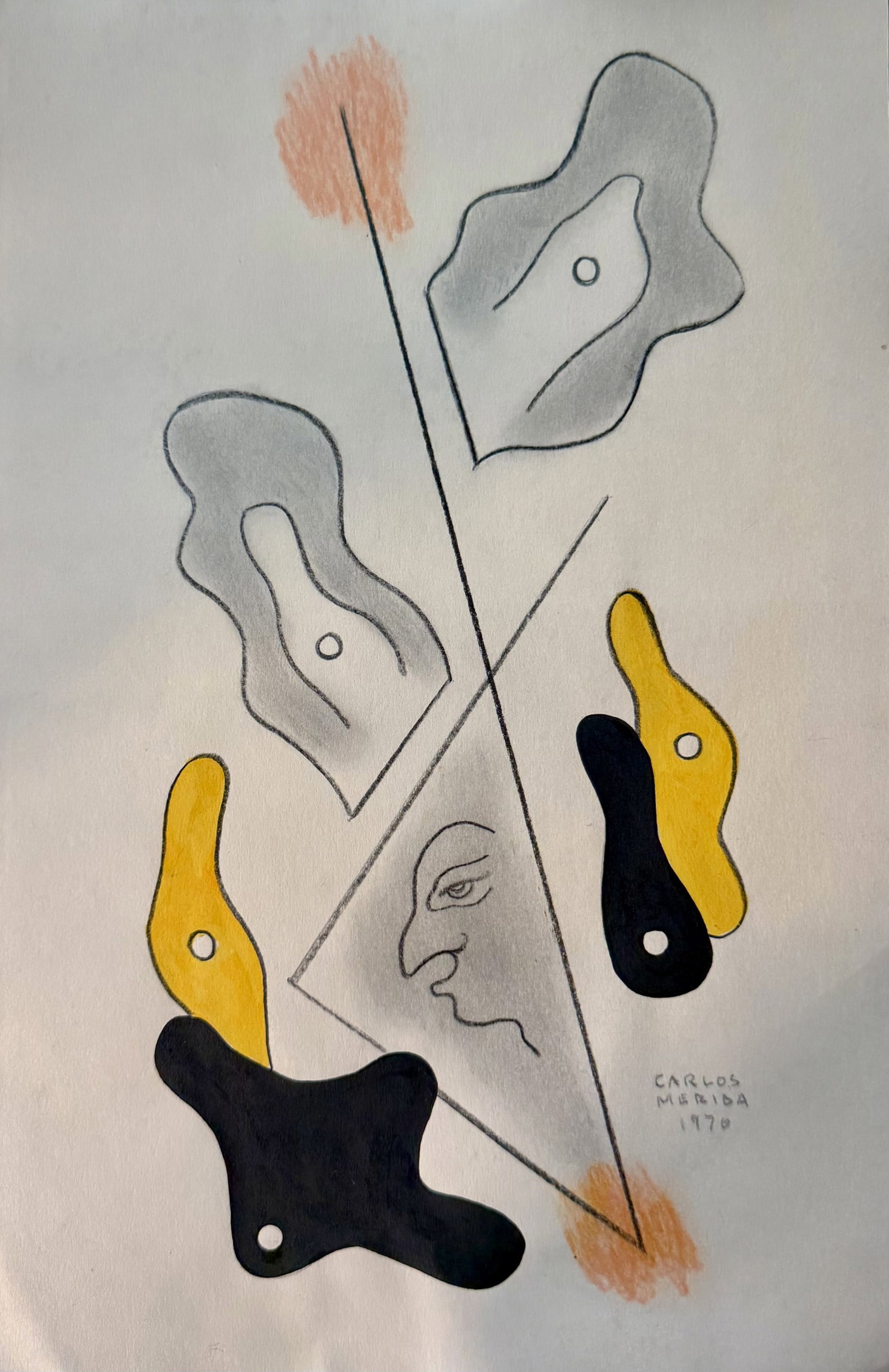 Mixed Media on paper signed Carlos MERIDA dated 1970 (1 of 6)