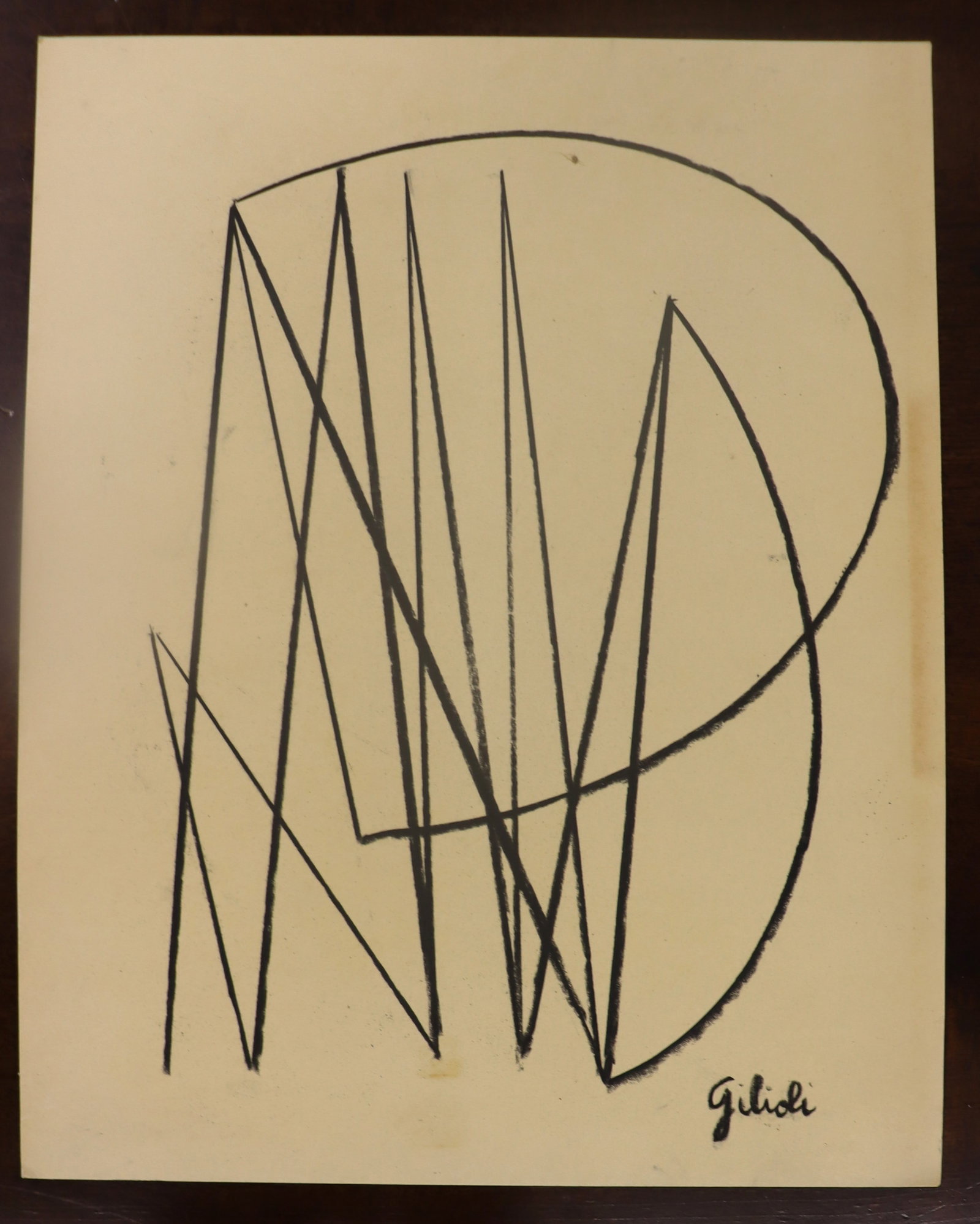 Charcoal on paper signed Emile GILIOLI (1 of 7)