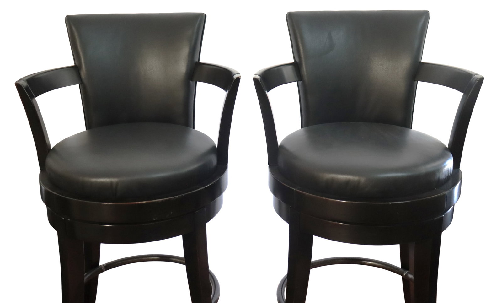 Two Swivel Bar Stools. - 5