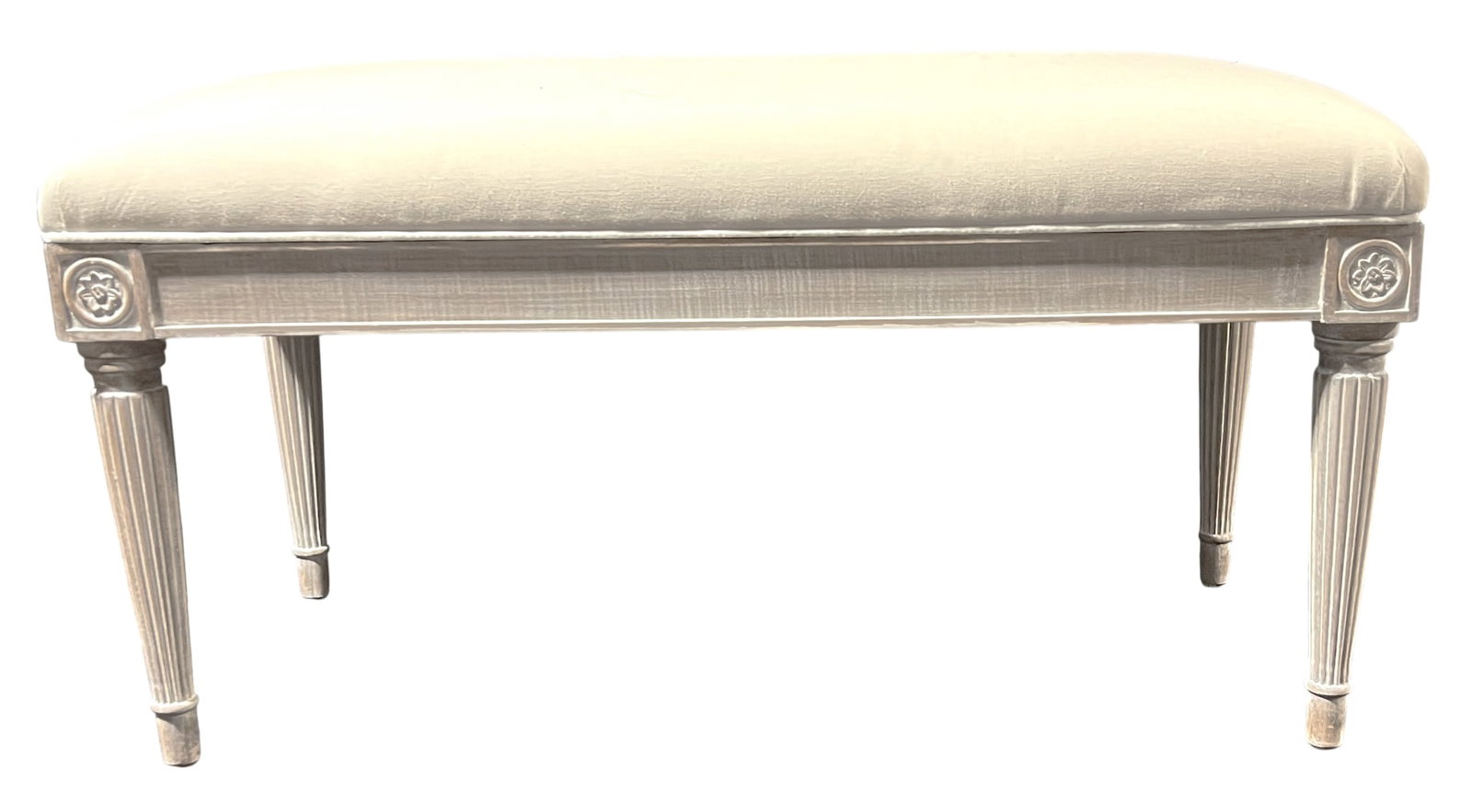 Louis XVI style upholstered bench. - 3