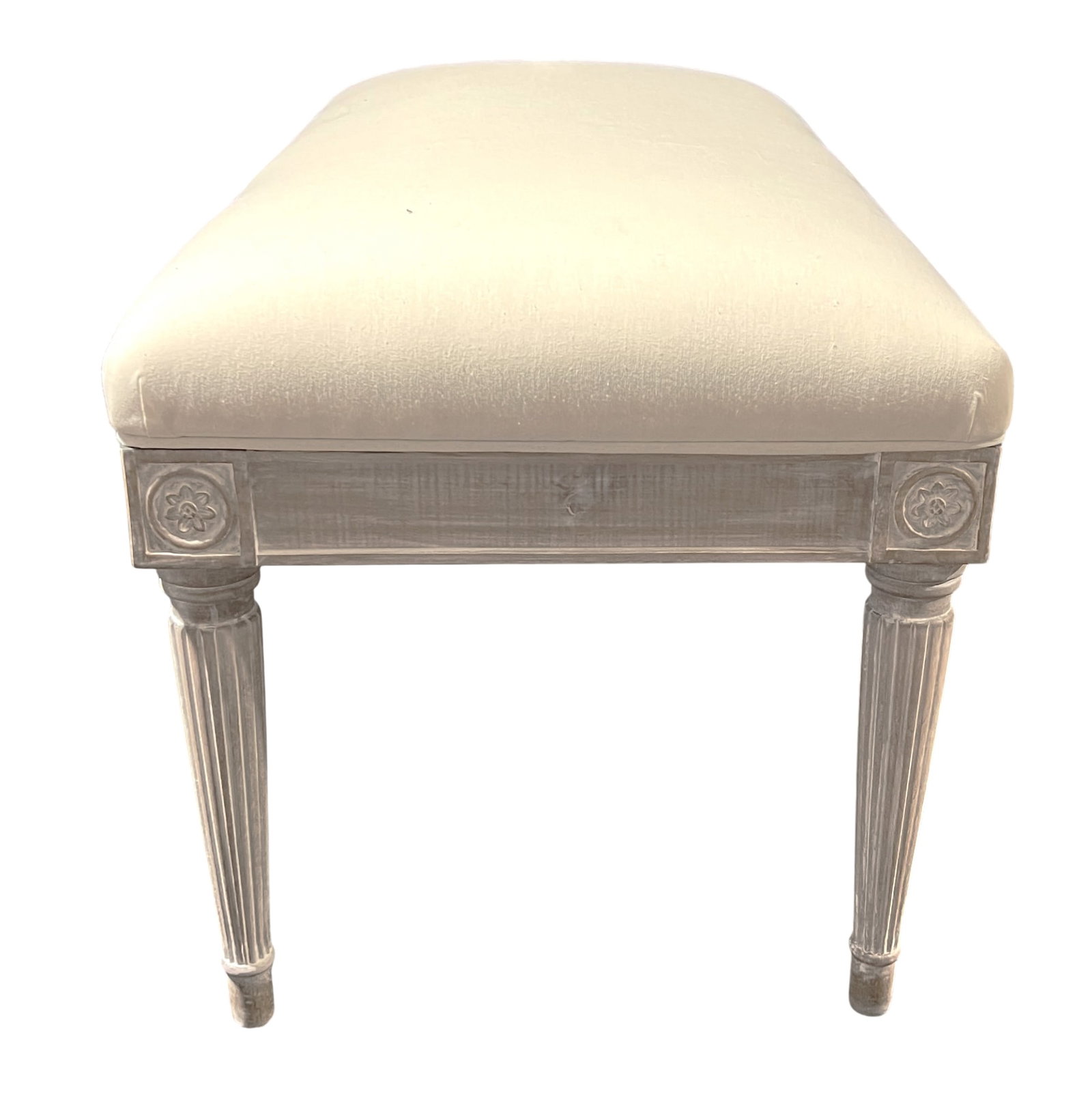 Louis XVI style upholstered bench. - 6