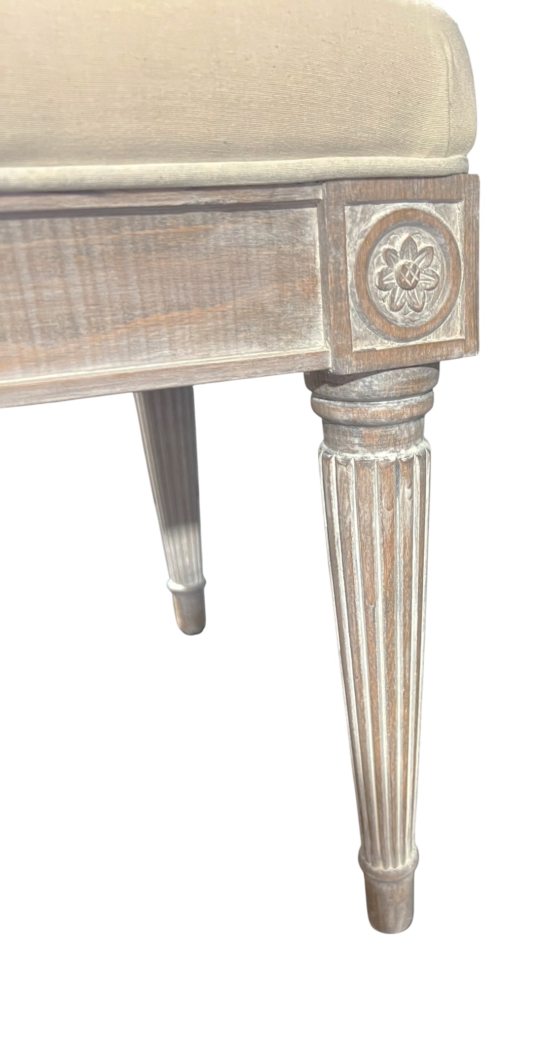 Louis XVI style upholstered bench. - 8