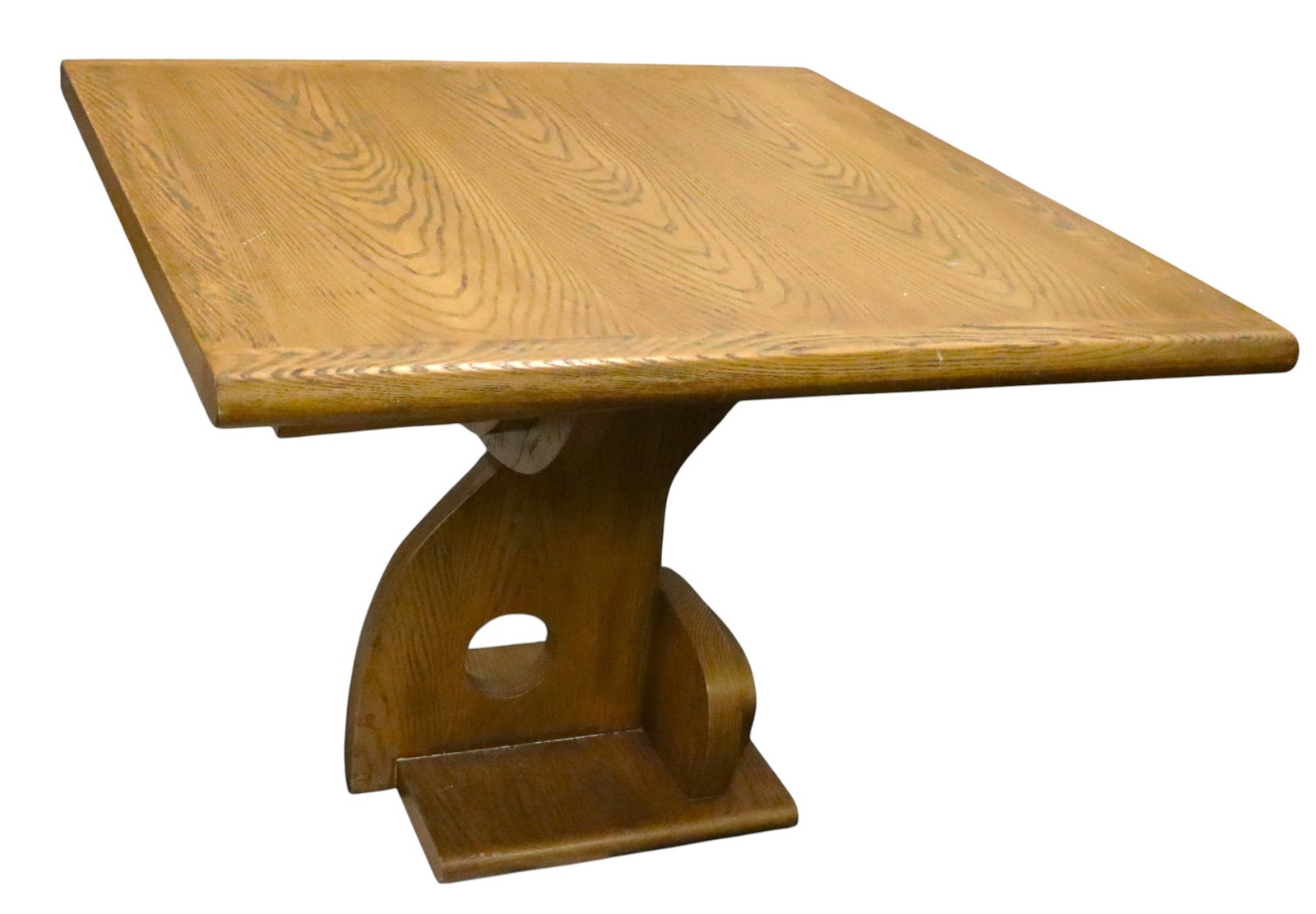 Vintage wooden square pedestal dining table. (1 of 9)