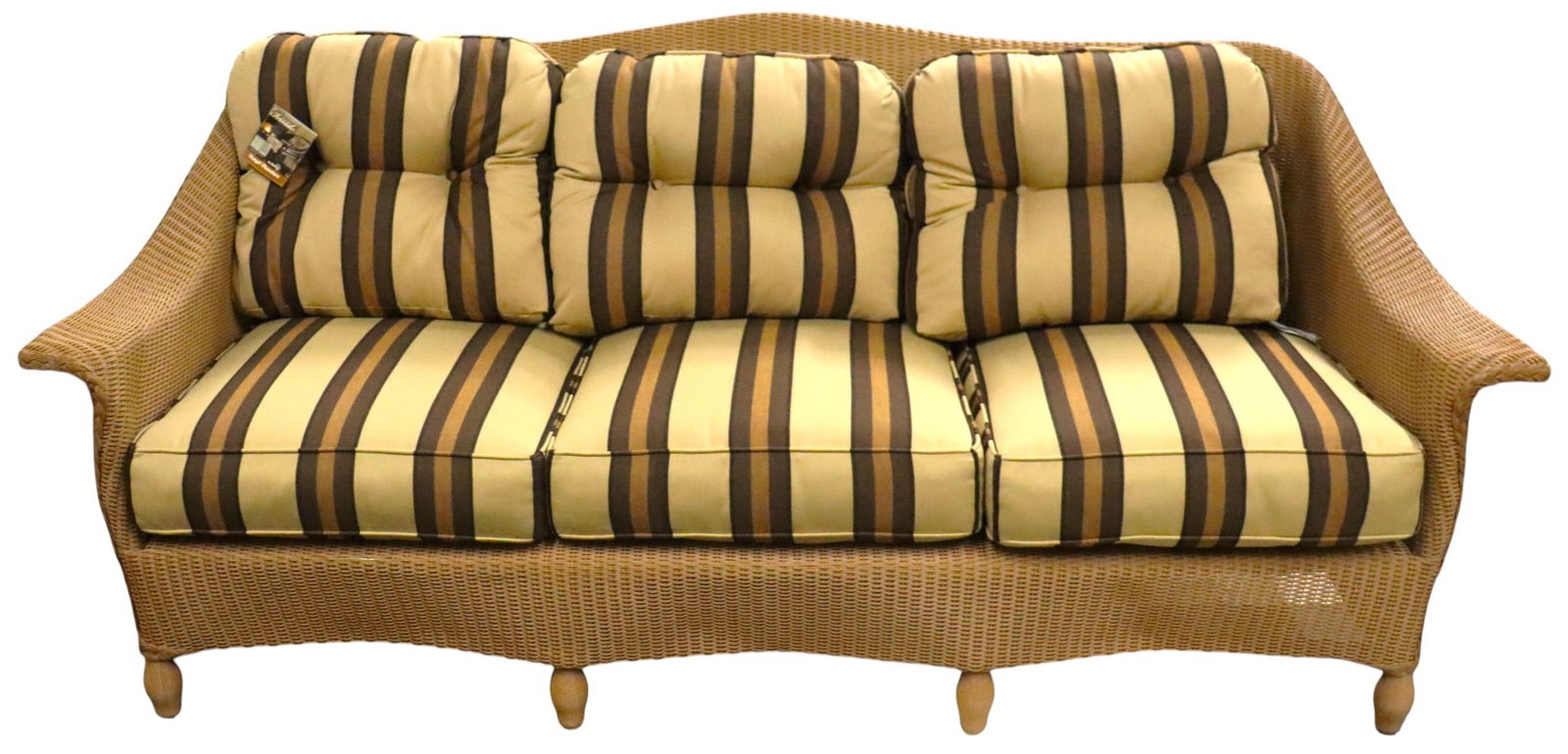 Vintage a 3-seater wicker sofa by the Lloyd Flanders with Sunbrella fabrics: Vintage a 3-seater wicker sofa by the Lloyd Flanders with Sunbrella fabrics DIMENSIONS: Height: 36.50 inch / 92,5 cm 
