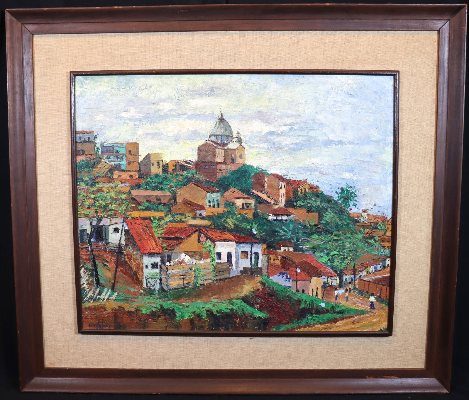 Framed Oil on Masonic signed lower left: DIMENSIONS with frame: Height: 30.10 inches/ 76,5 cm &n