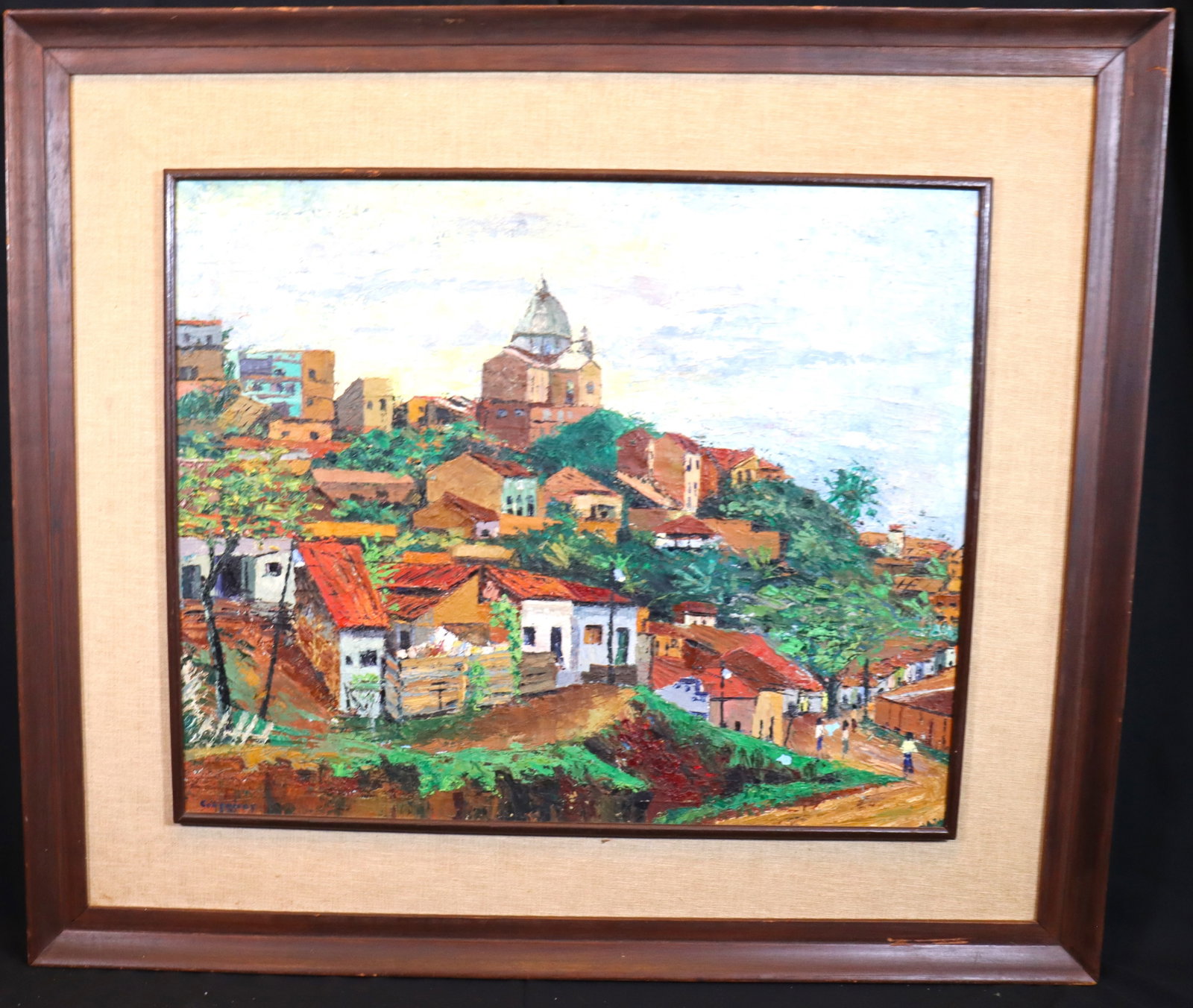 Framed Oil on Masonic signed lower left - 2