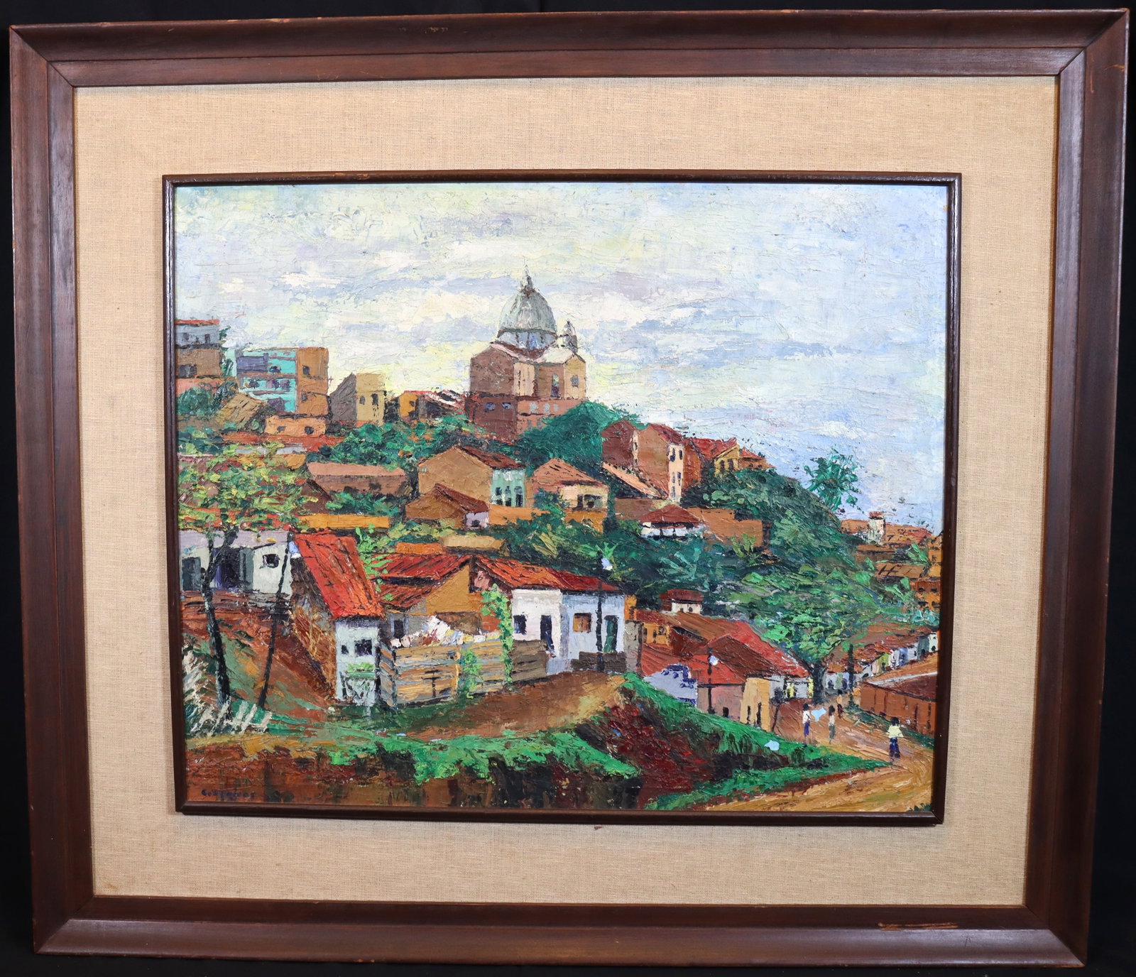 Framed Oil on Masonic signed lower left - 3