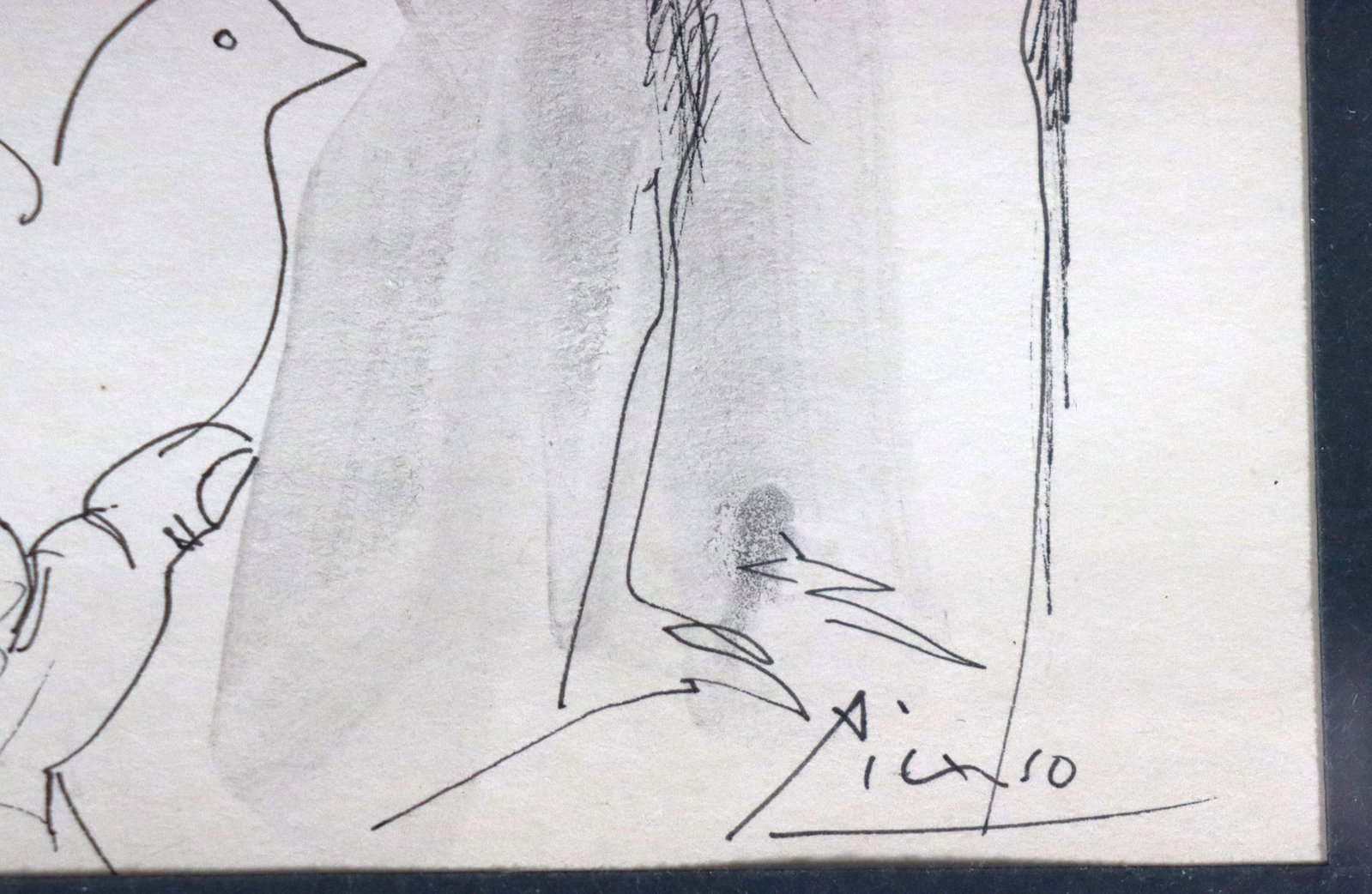 Framed Ink on paper signed Picasso lower right - 3