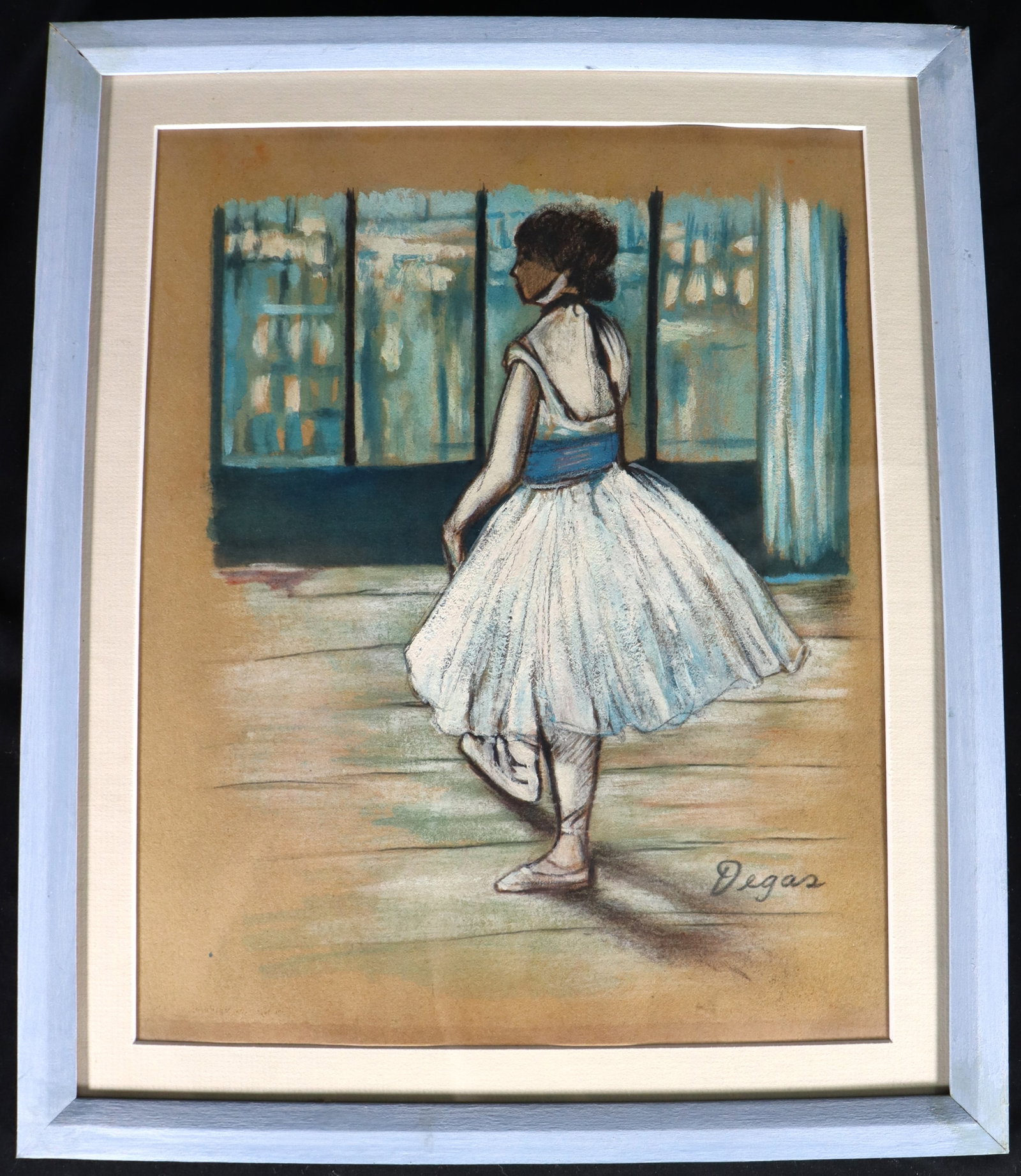 Framed pastel on paper signed DEGAS, Dancer - 2