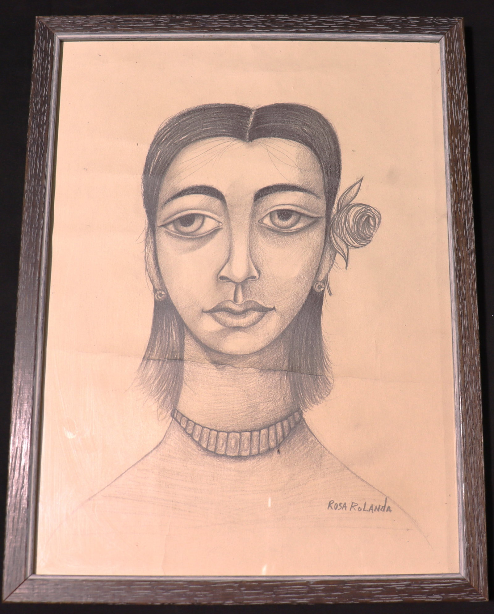 Framed charcoal and graphite on paper signed Rosa Rolanda: Framed charcoal and graphite on paper signed lower right Rosa Rolanda Rosa Covarrubias (nee Rolanda) (1895-1970) We do not have a COA for this piece and is therefore being