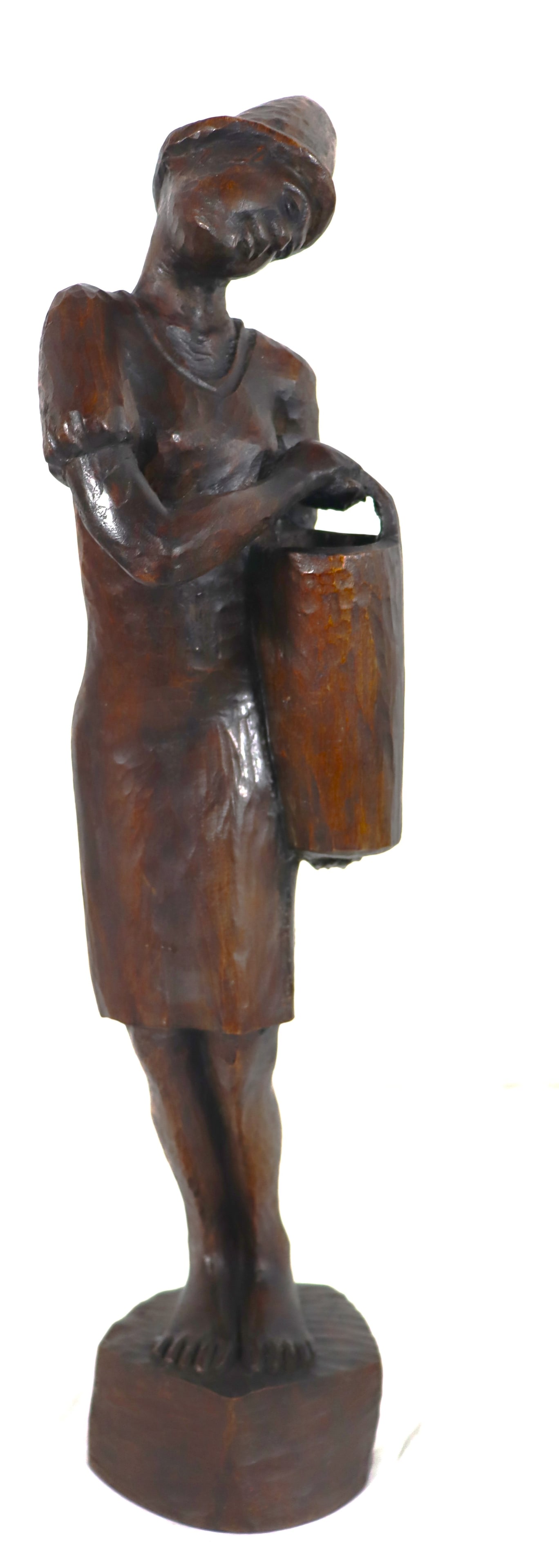 Wooden Carved Haitian Sculpture Signed L.Booz (1 of 11)