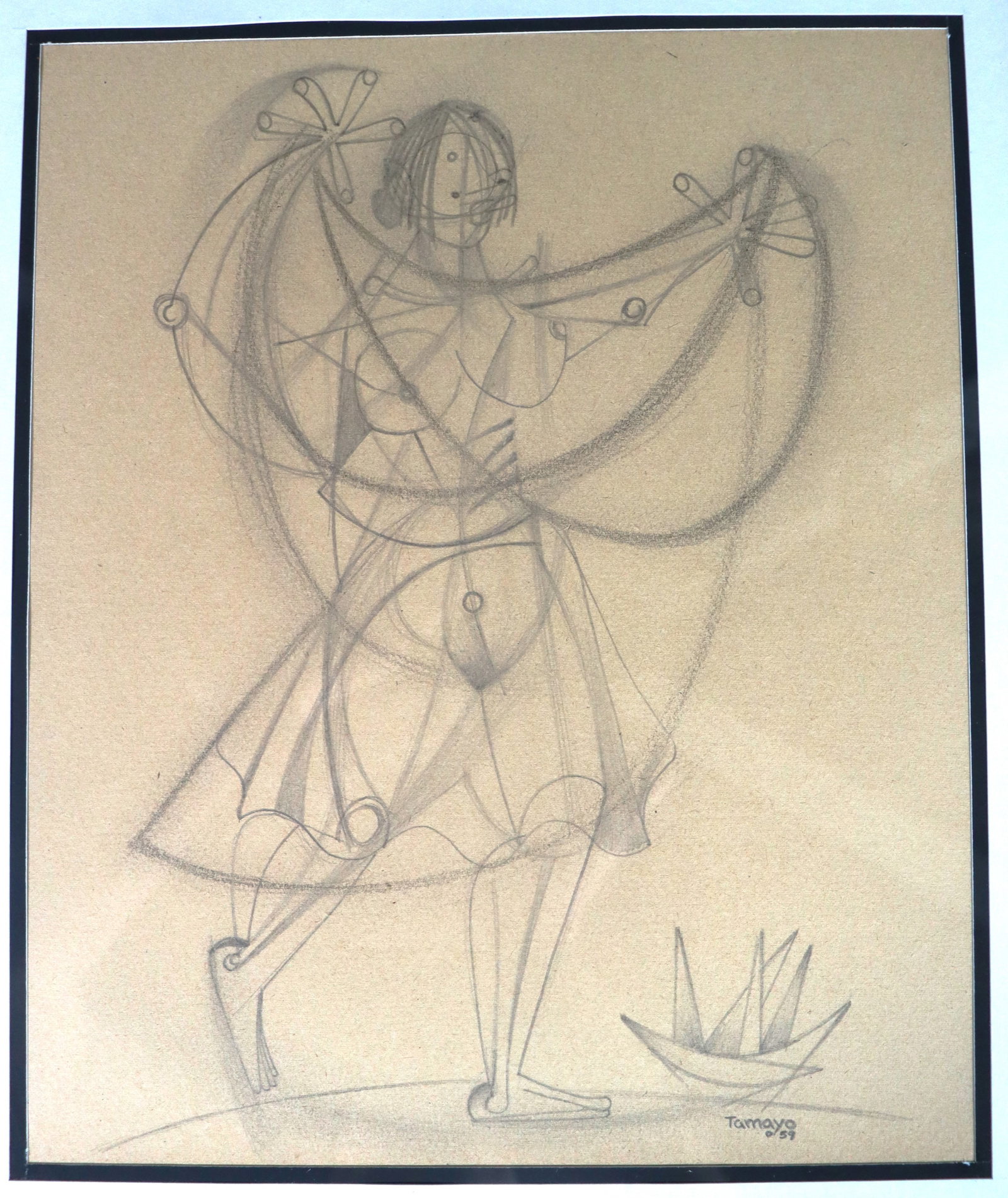 Framed Drawing on paper signed Tamayo and dated 59 - 2